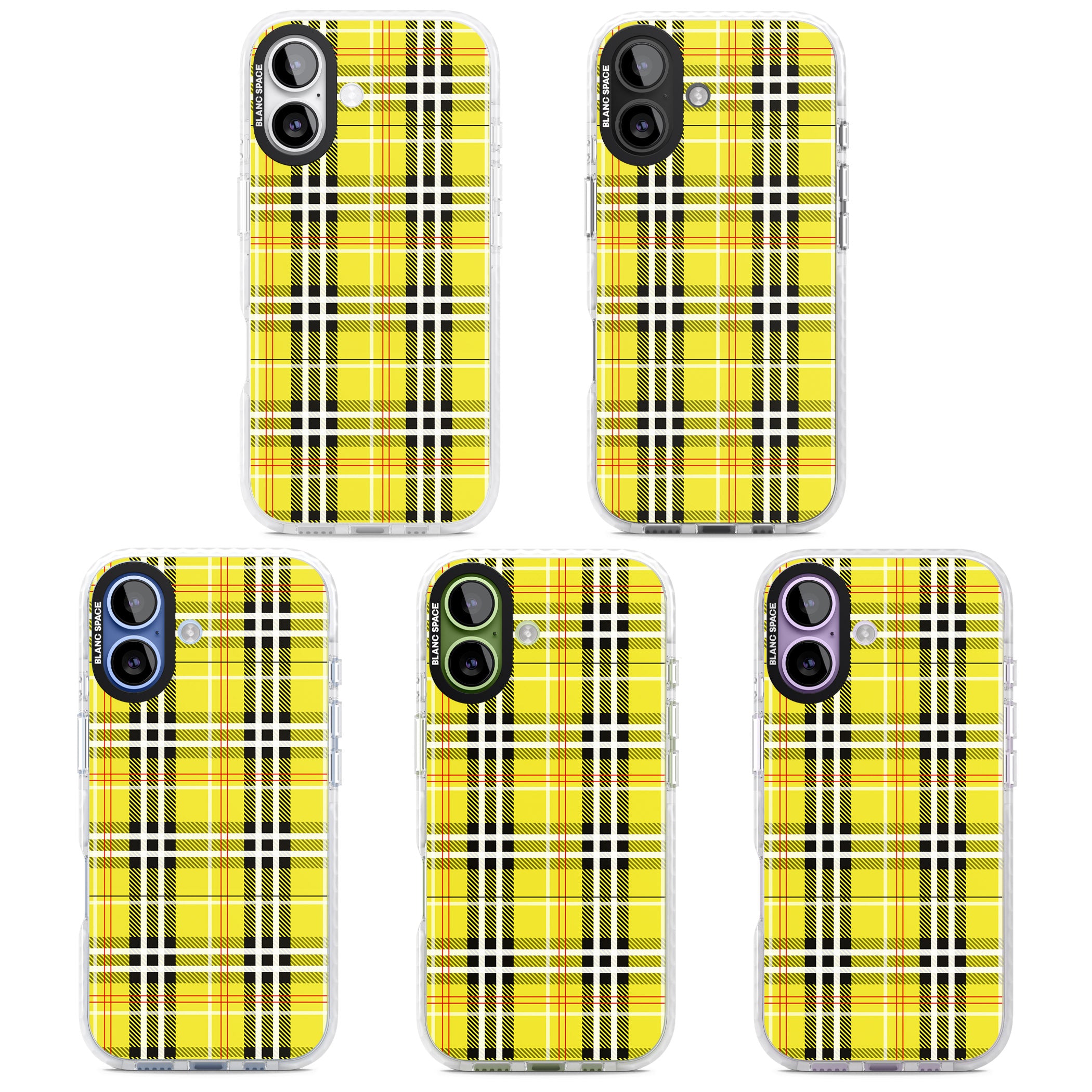 Yellow Plaid iPhone 17 Impact Pro Clear Phone Case APT Impact Protection