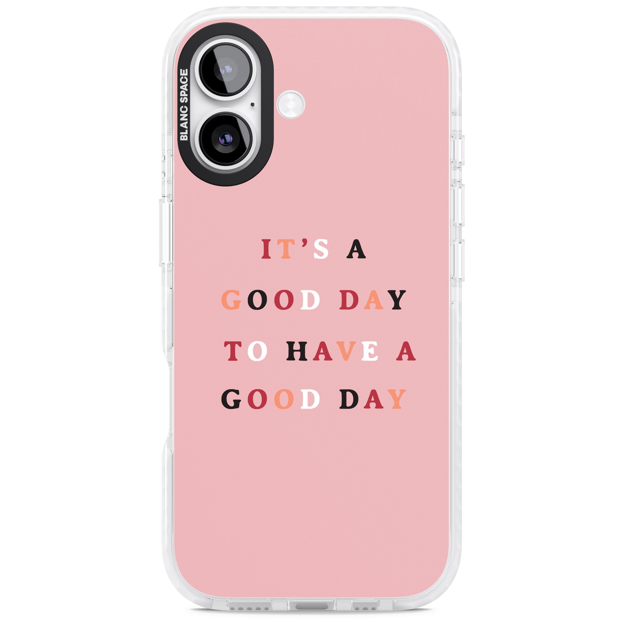 Good Day Pink Quote iPhone 17 Impact Pro Clear Phone Case