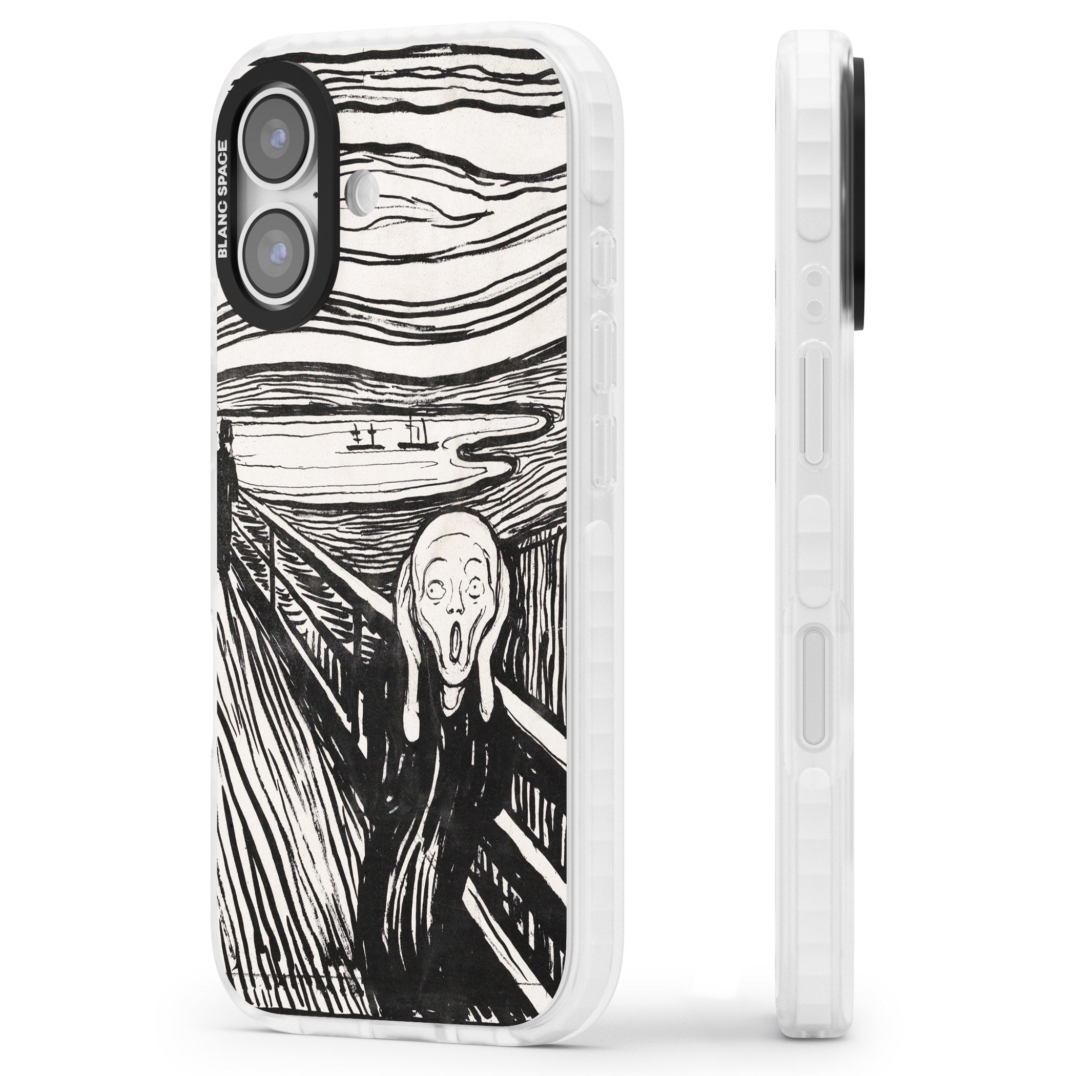The Scream iPhone 17 Impact Pro Clear Phone Case Side Profile