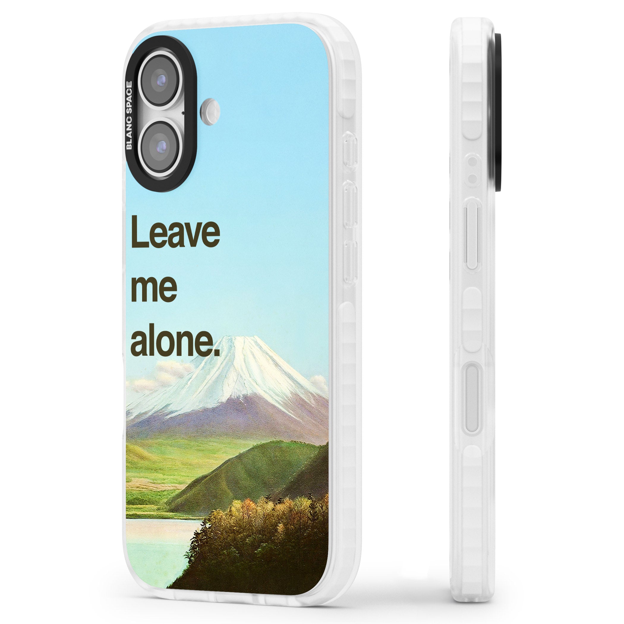 Leave Me Alone iPhone 17 Impact Pro Clear Phone Case Side Profile