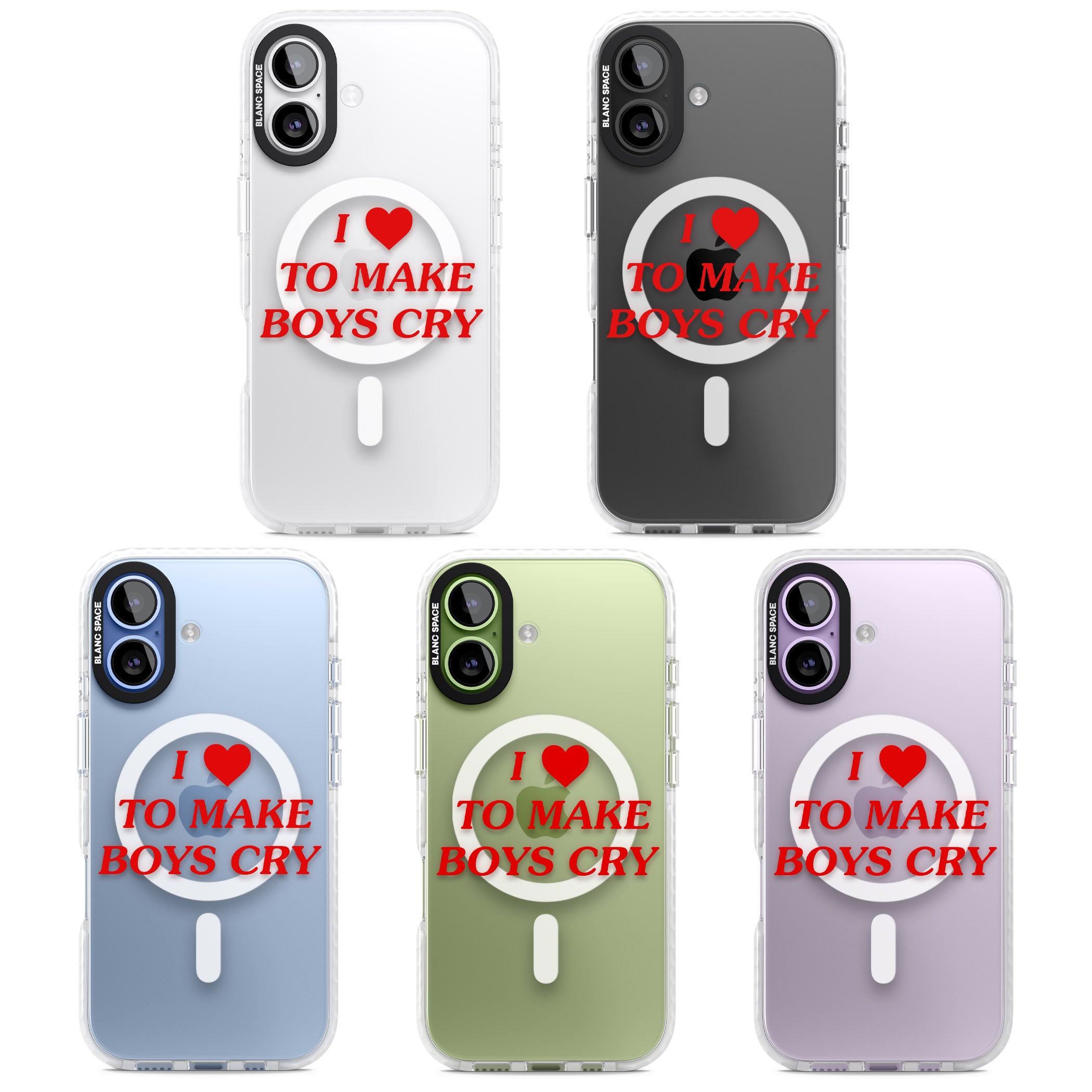 I Love To Make Boys Cry iPhone 17 Impact Pro Clear Phone Case APT Impact Protection