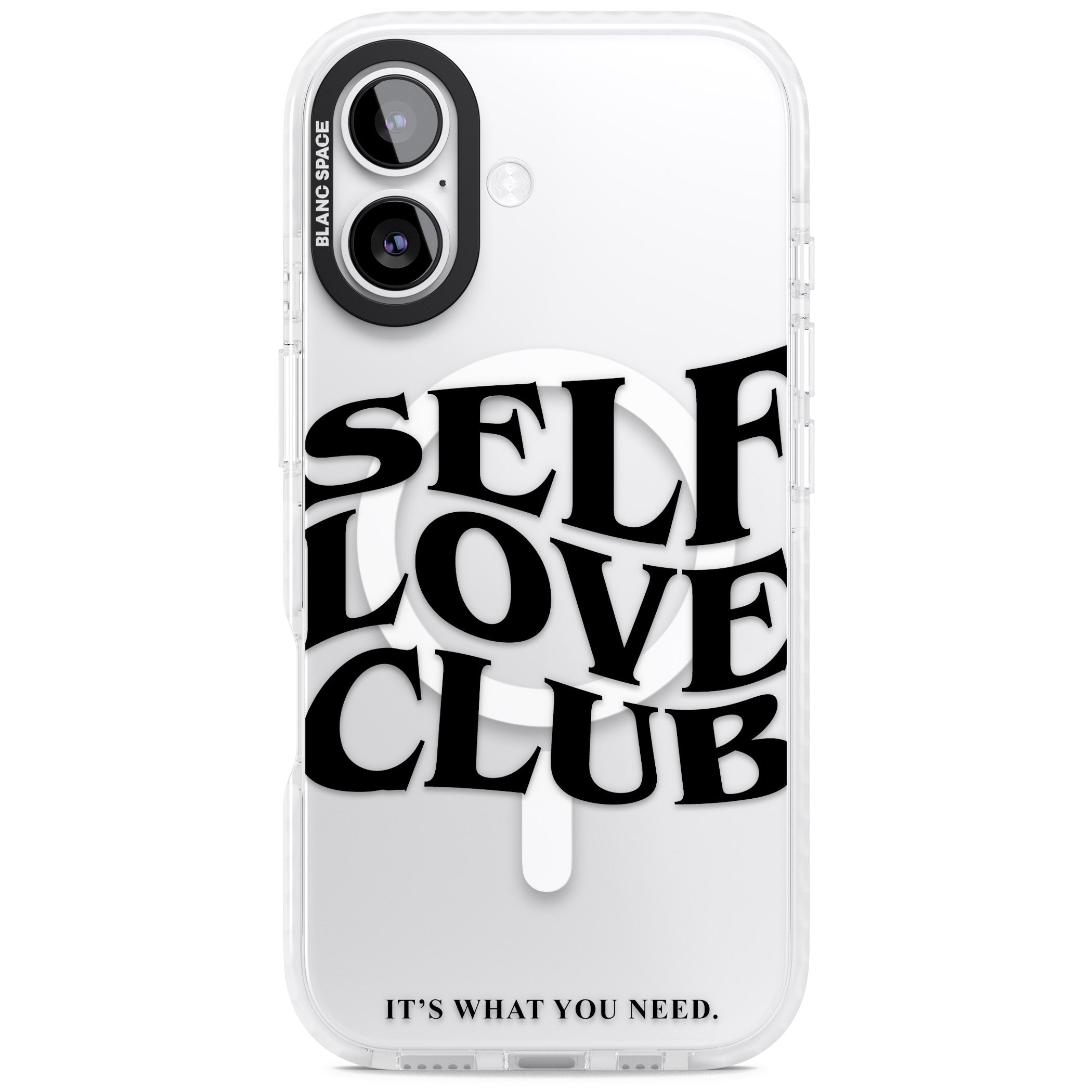 Self Love Club Black iPhone 17 Impact Pro Clear Phone Case