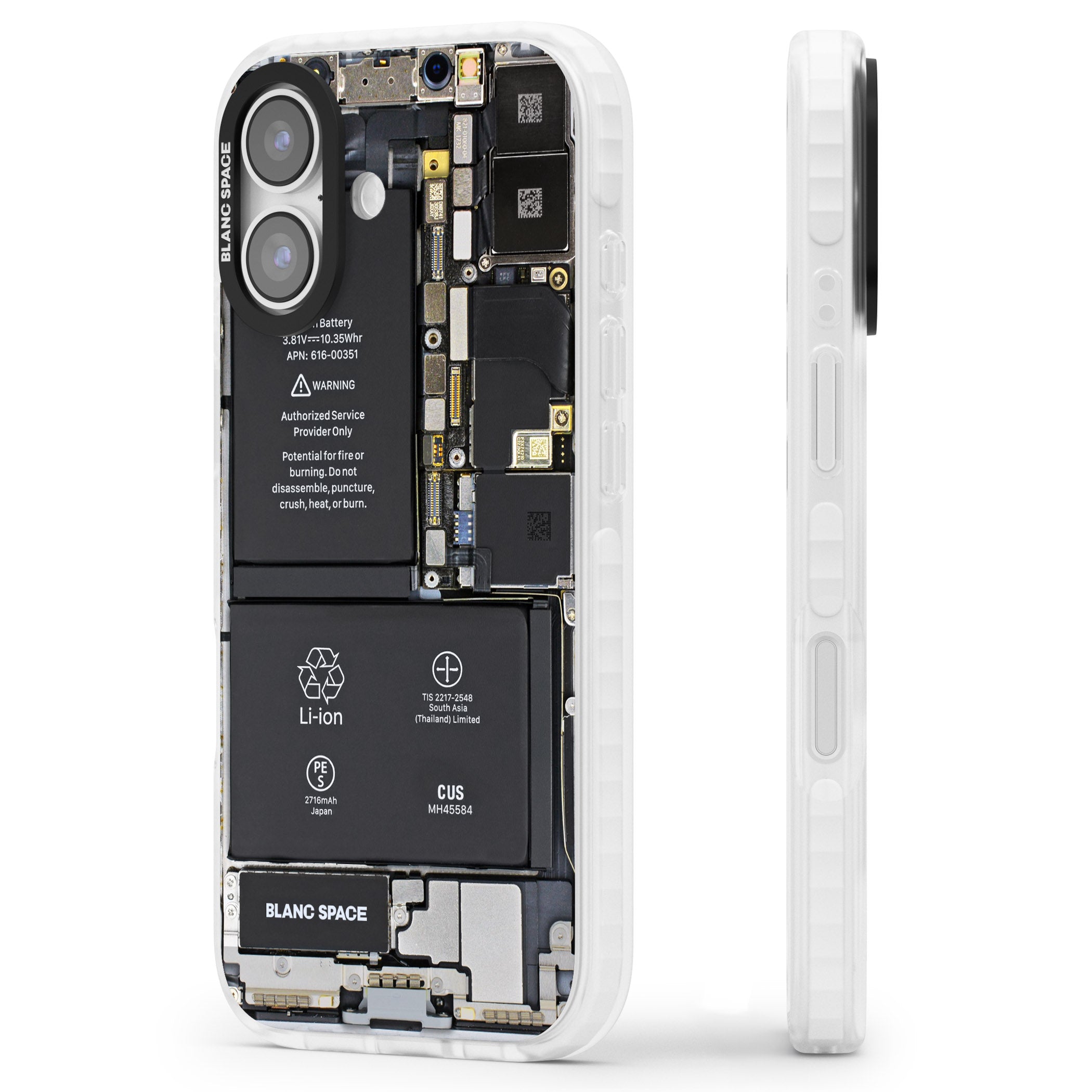 Circuit Board Standard iPhone 17 Impact Pro Clear Phone Case Side Profile