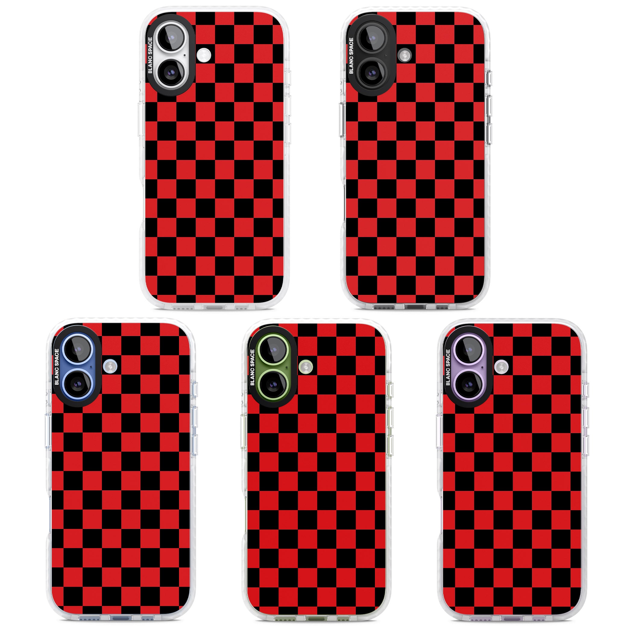 Red Black Checkered iPhone 17 Impact Pro Clear Phone Case APT Impact Protection