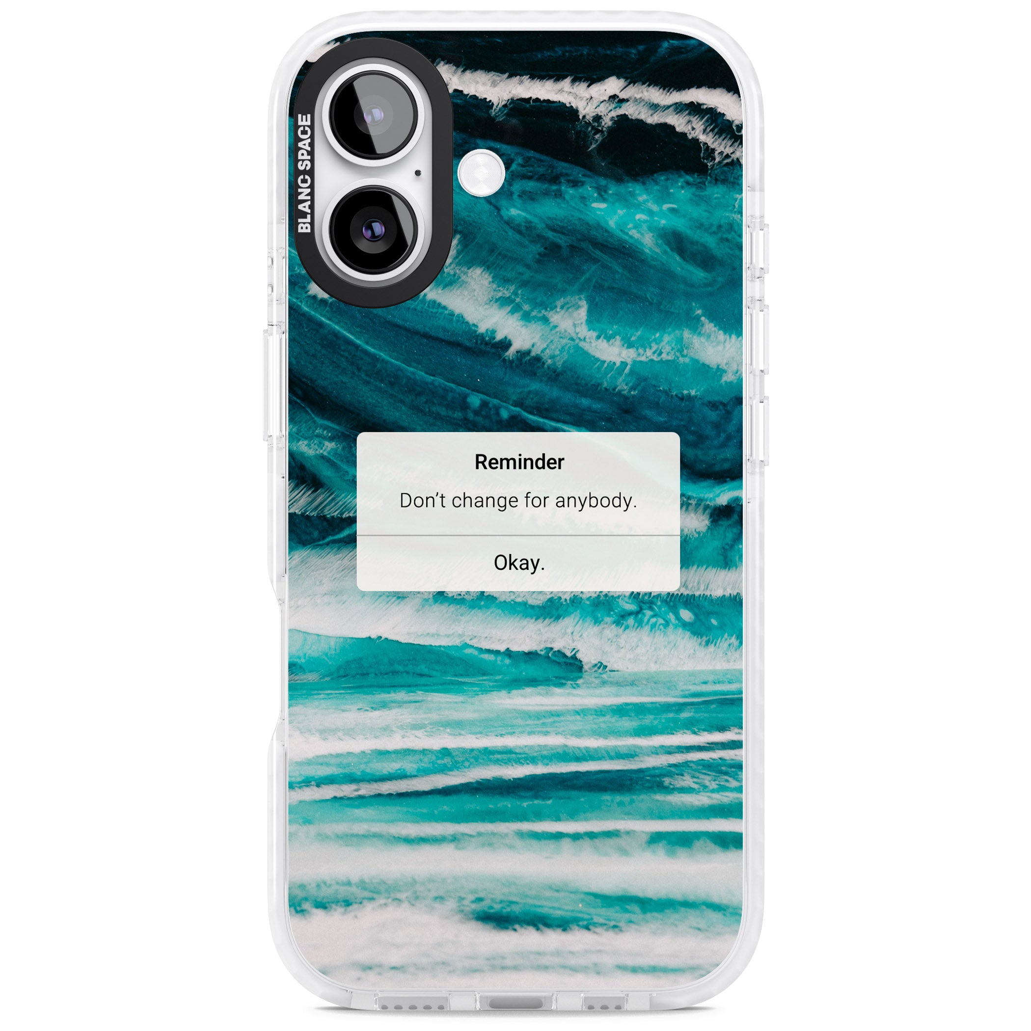 Ocean Vibe Reminder iPhone 17 Impact Pro Clear Phone Case