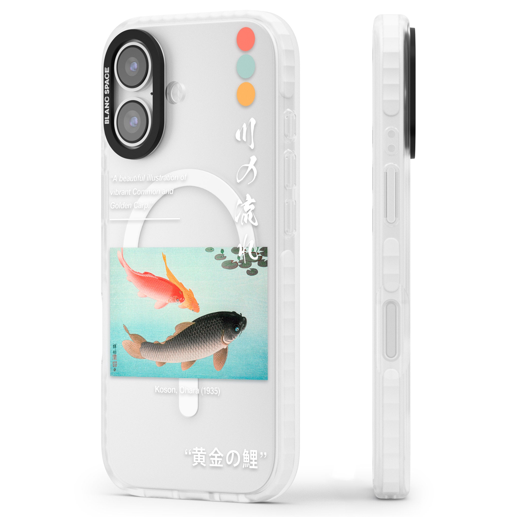 Golden Carp iPhone 17 Impact Pro Clear Phone Case Side Profile