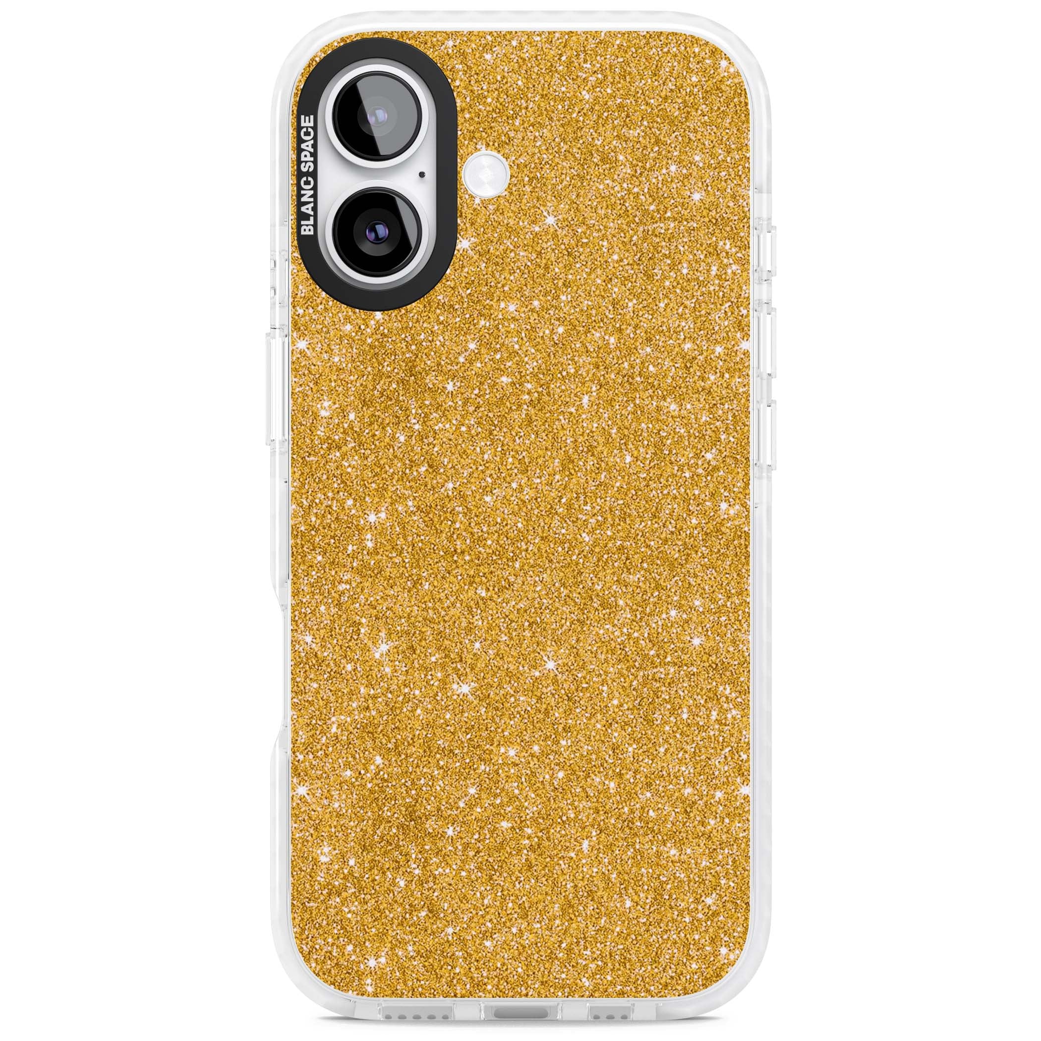 Gold Glitter gold glitter iPhone case featuring a shimmering sparkle wallpaper design in luxury gold | Impact Magsafe case for iPhone 17