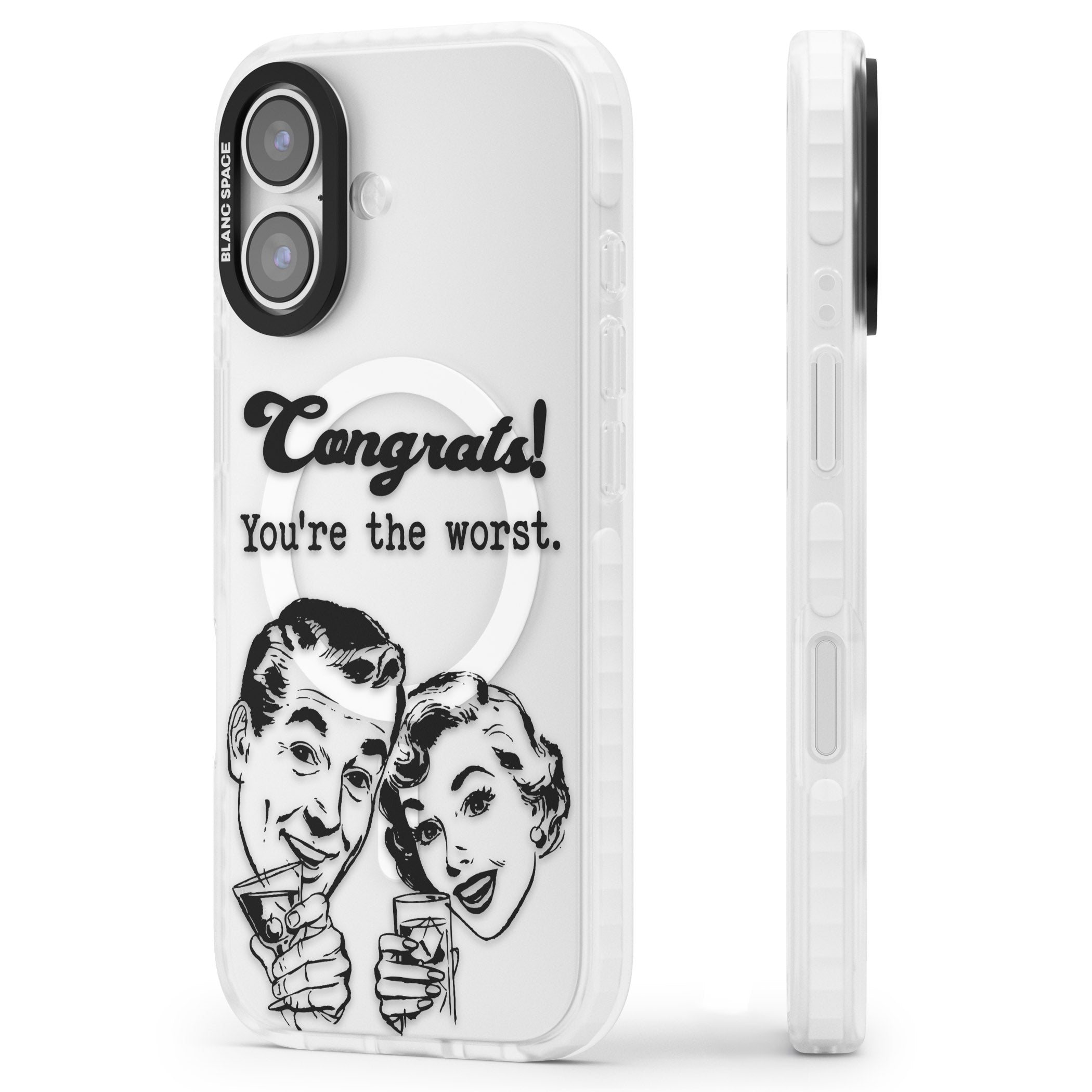 Congrats Youre The Worst iPhone 17 Impact Pro Clear Phone Case Side Profile