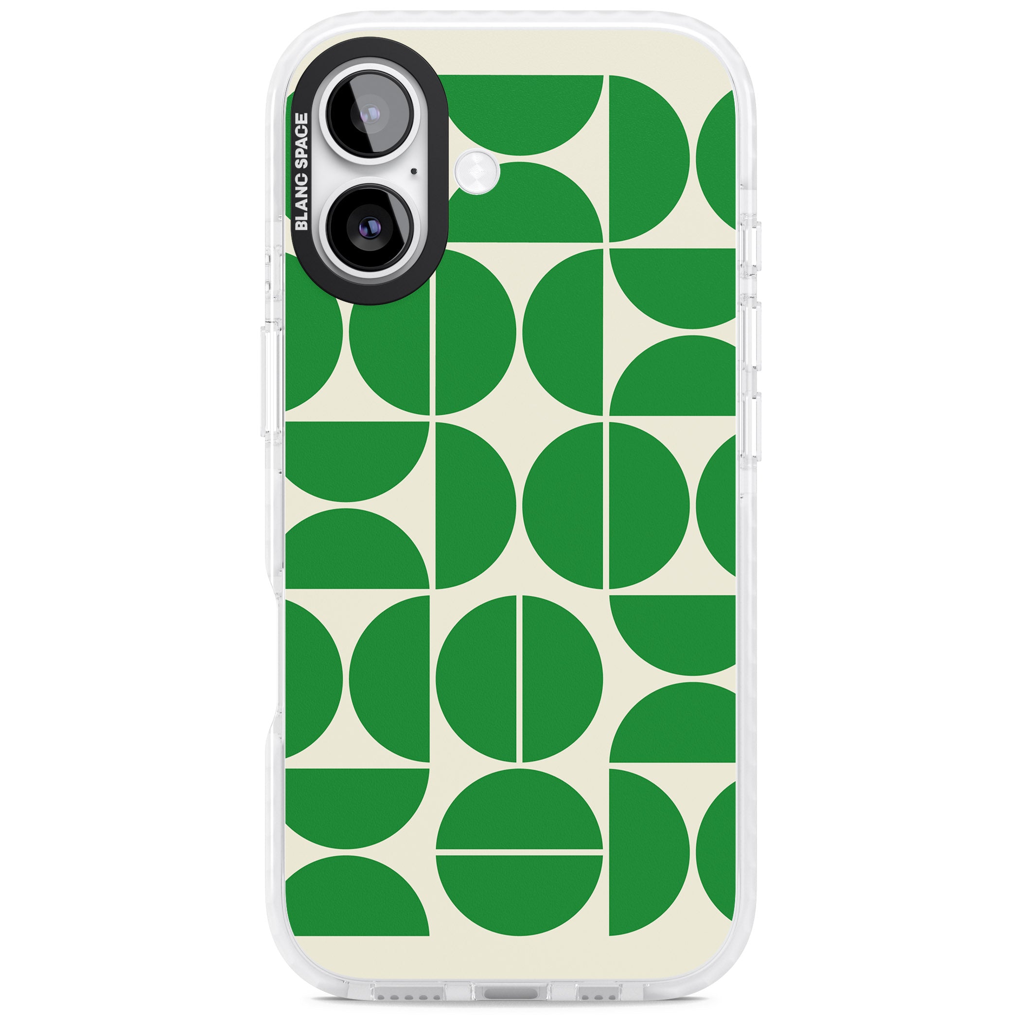 Retro Green Circles iPhone 17 Impact Pro Clear Phone Case