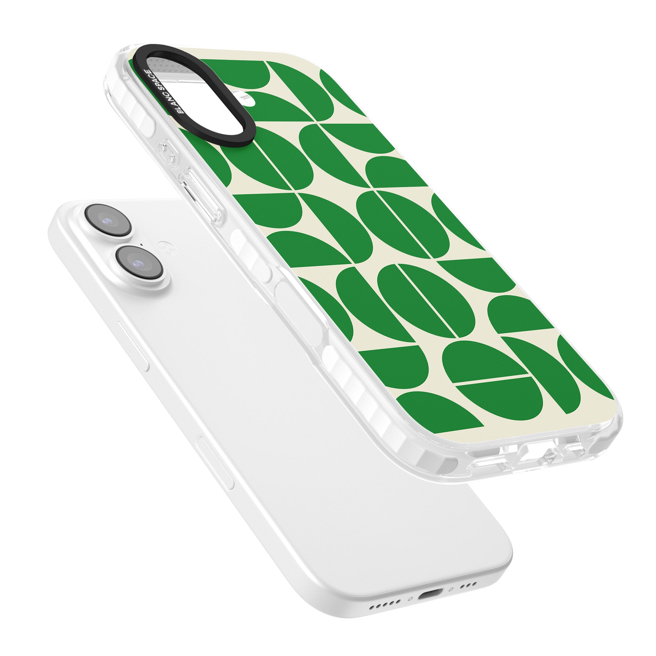 Retro Green Circles iPhone 17 Impact Pro Clear Phone Case Colours