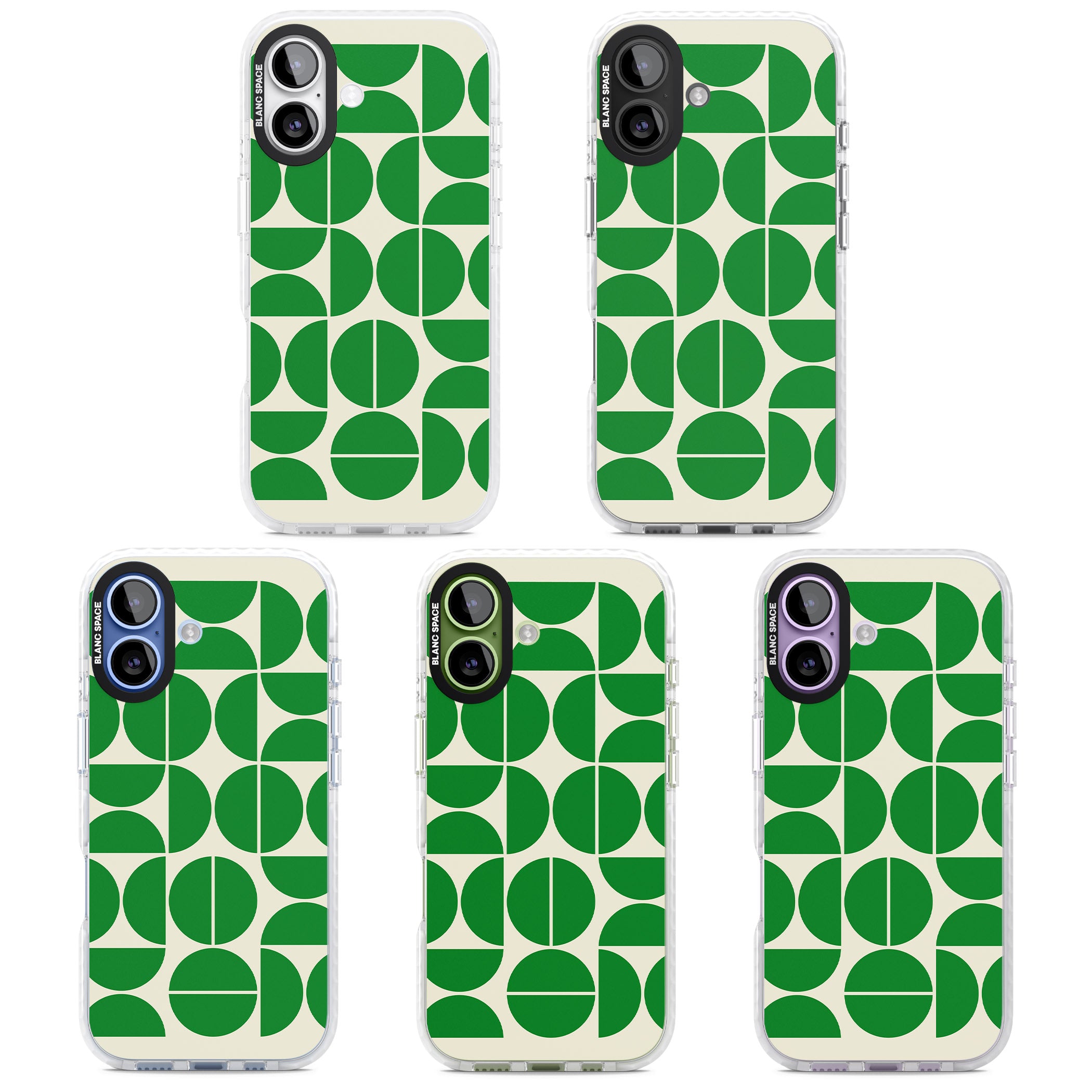 Retro Green Circles iPhone 17 Impact Pro Clear Phone Case APT Impact Protection
