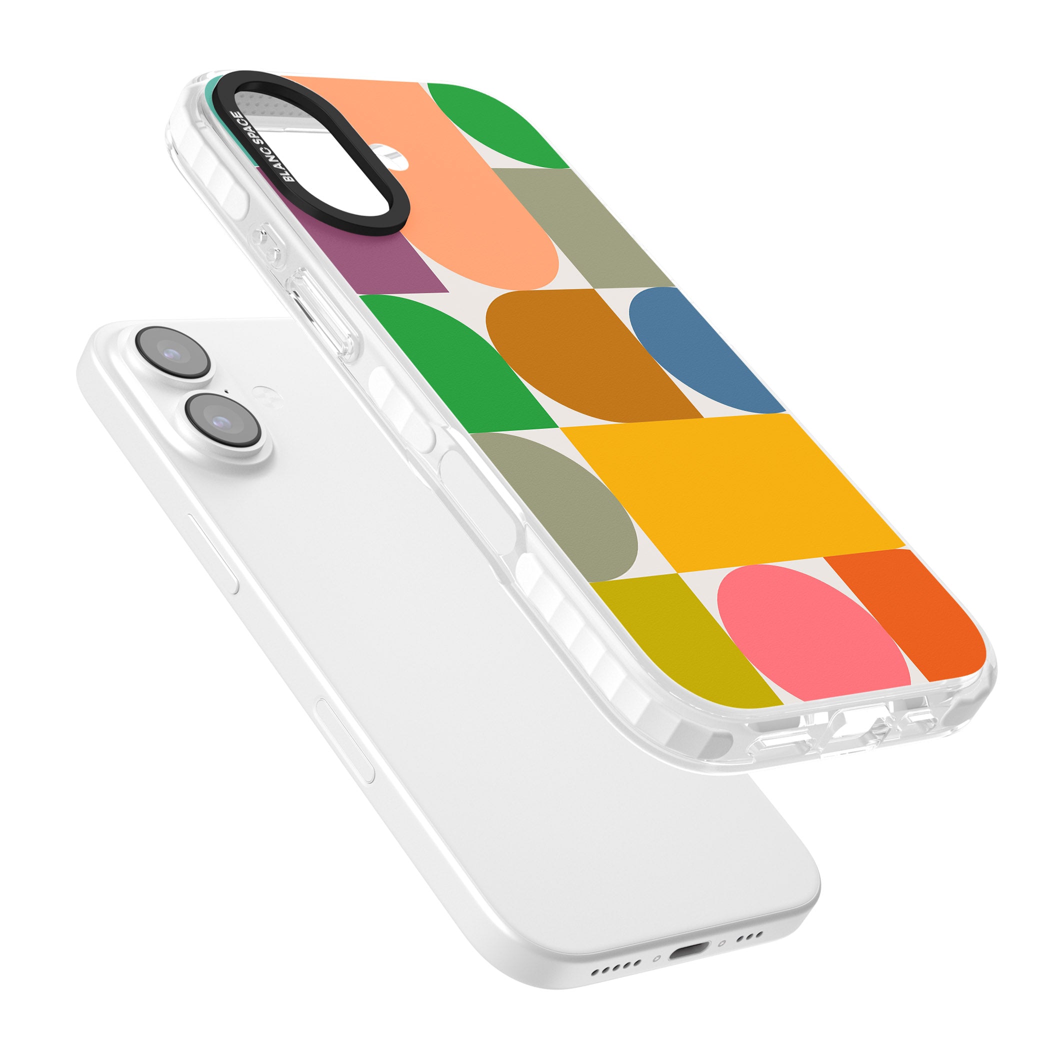 Retro Colorful Shapes iPhone 17 Impact Pro Clear Phone Case Colours