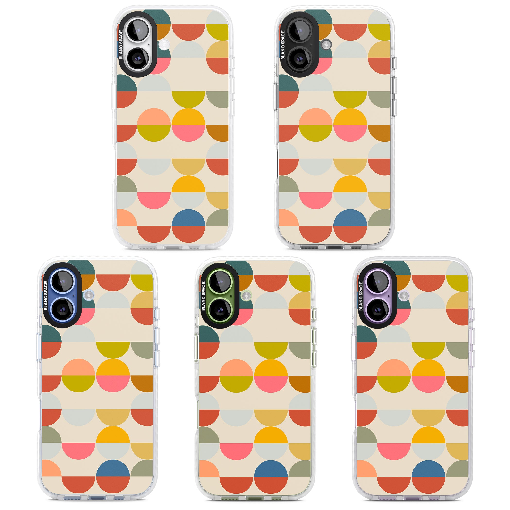 Colorful Retro Circles iPhone 17 Impact Pro Clear Phone Case APT Impact Protection