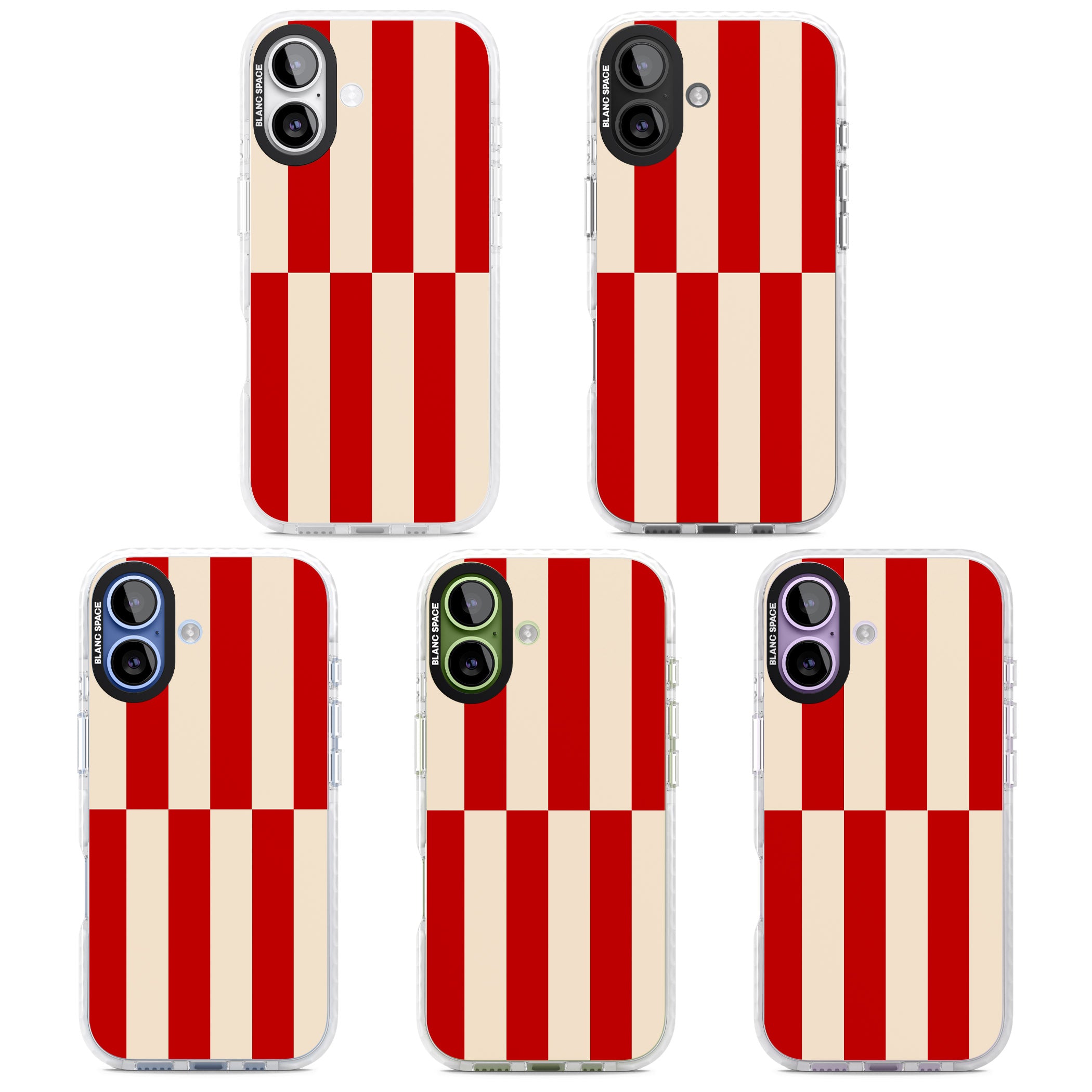 Retro Red Stripes iPhone 17 Impact Pro Clear Phone Case APT Impact Protection