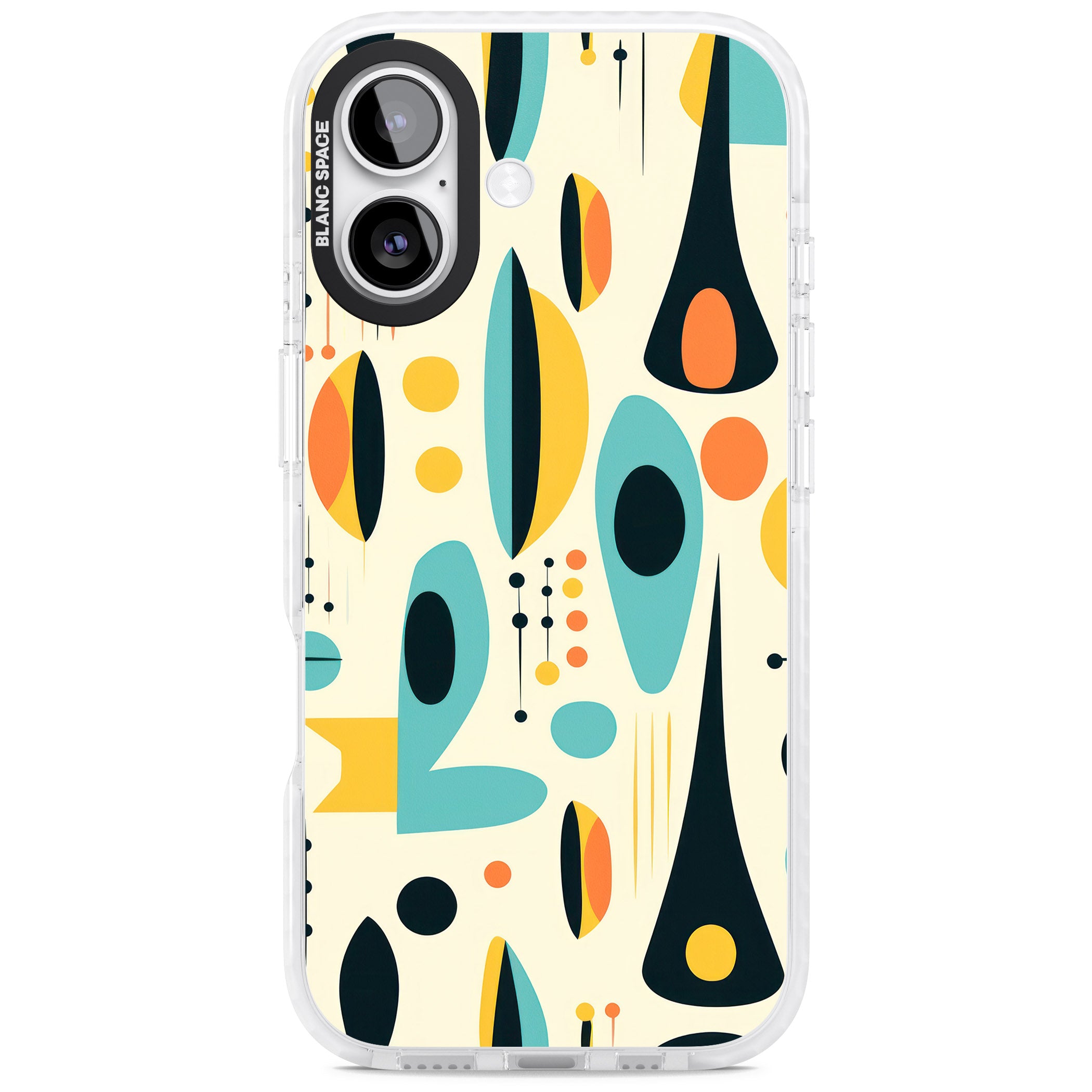 Mid Century Atomic Pattern iPhone 17 Impact Pro Clear Phone Case