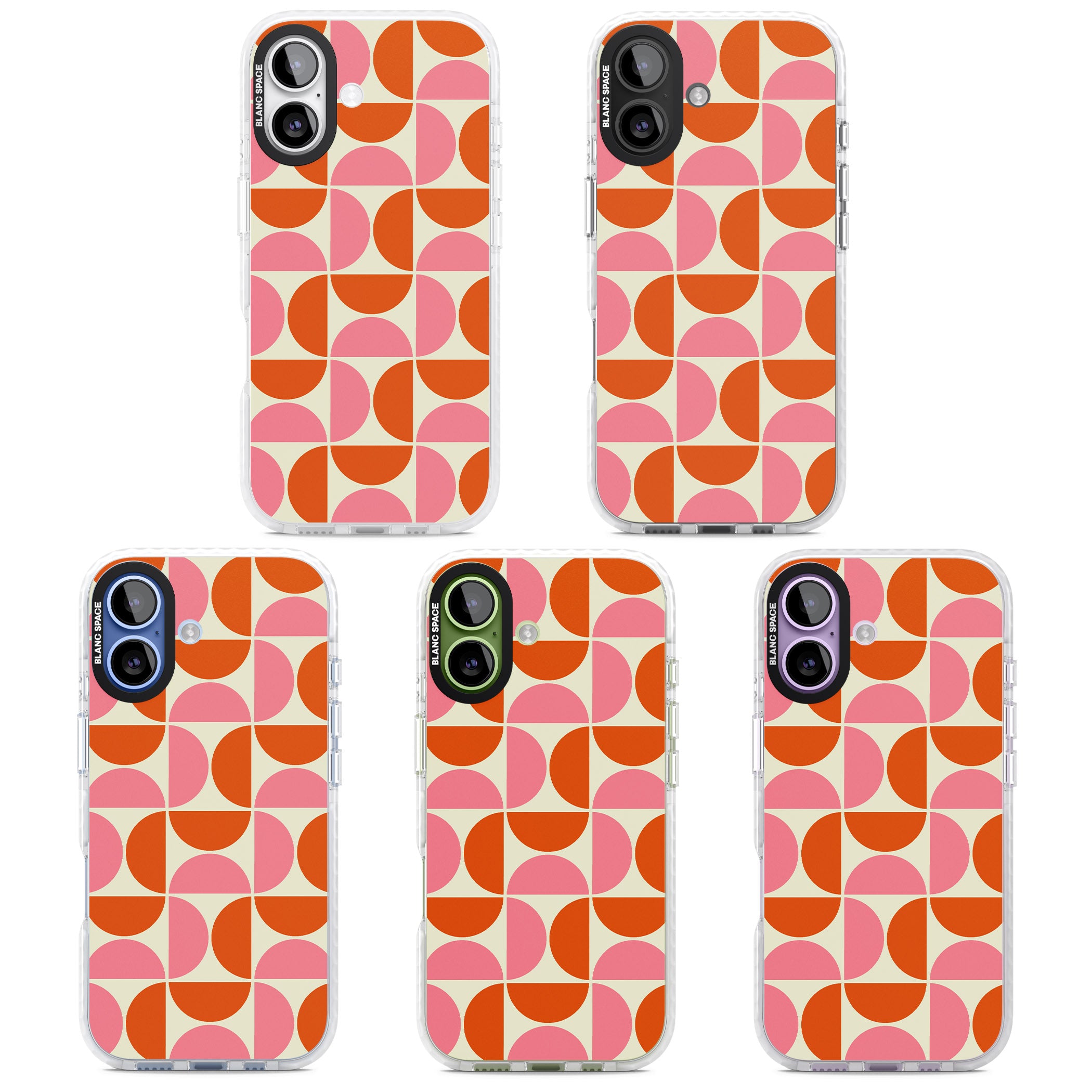 Retro Half Circle Pattern iPhone 17 Impact Pro Clear Phone Case APT Impact Protection