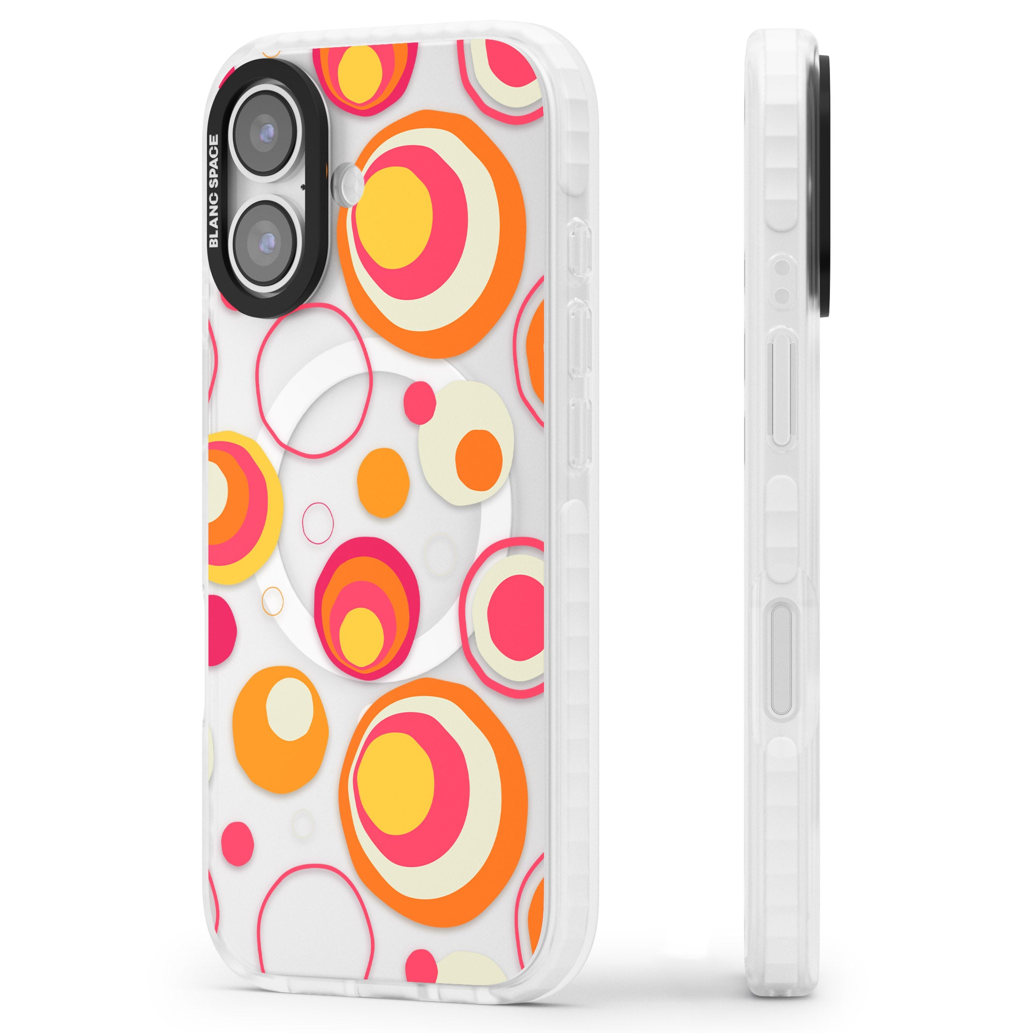 Mid Century Party Pattern iPhone 17 Impact Pro Clear Phone Case Side Profile