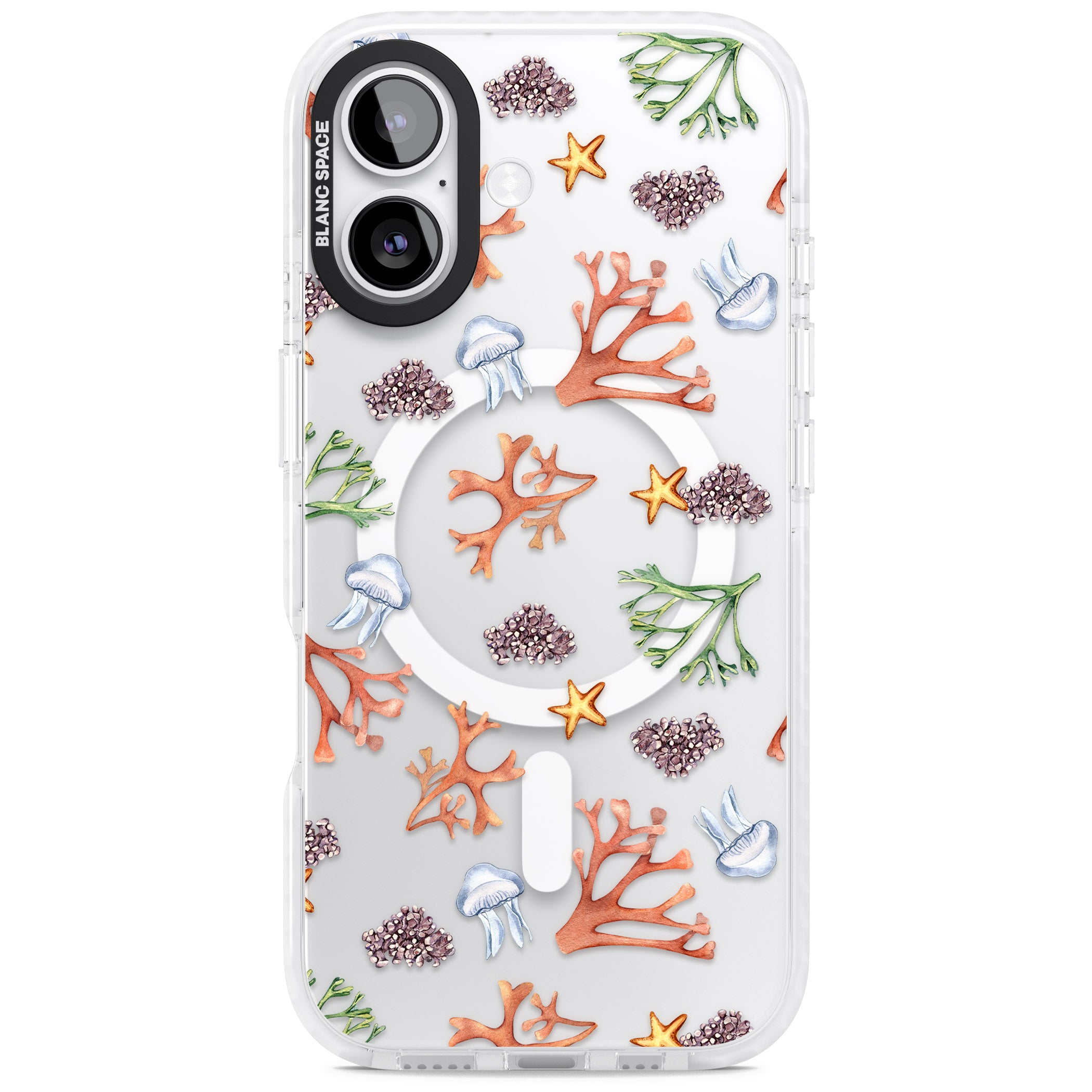 Coral & Jellyfish iPhone 17 Impact Pro Clear Phone Case
