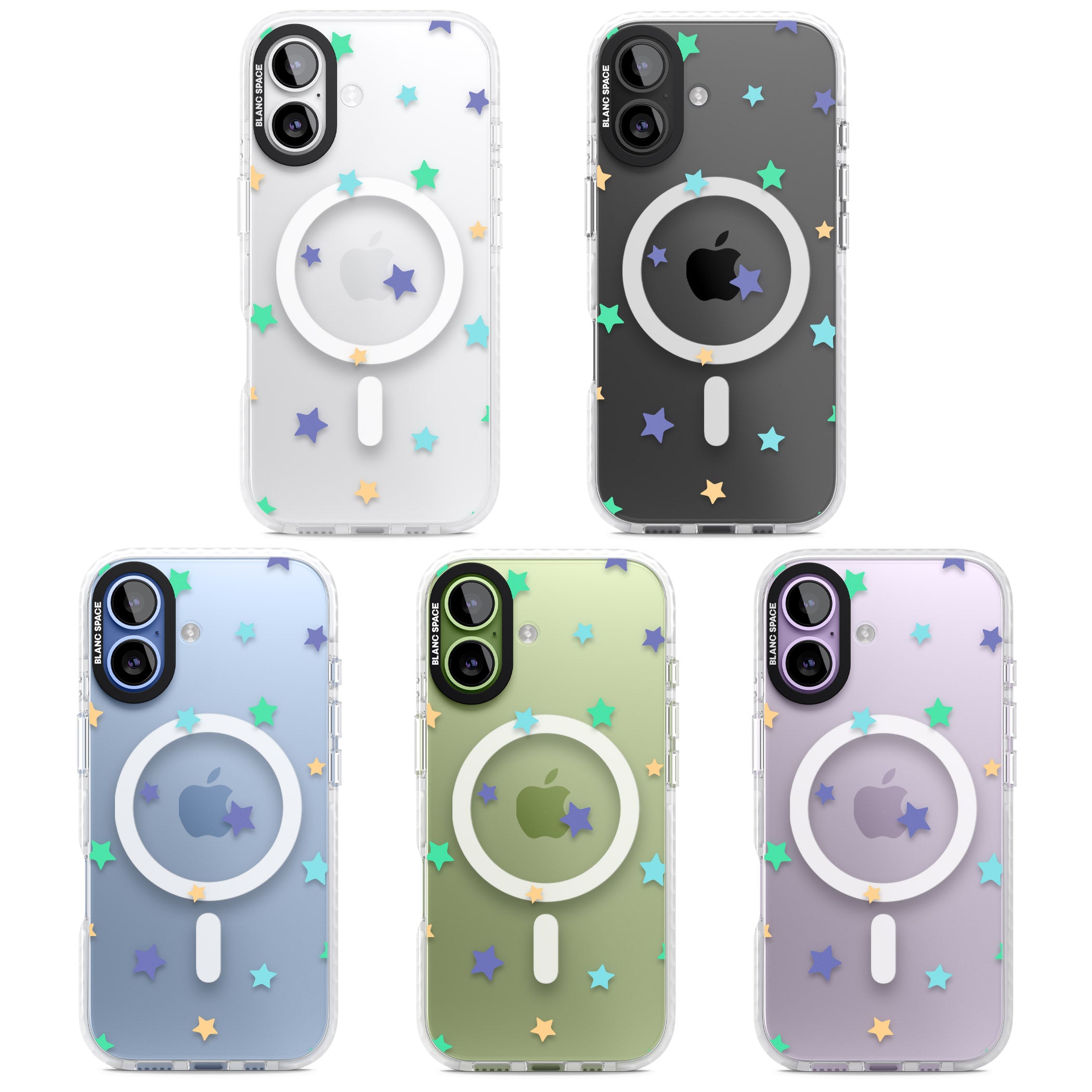 Pastel Star Pattern iPhone 17 Impact Pro Clear Phone Case APT Impact Protection