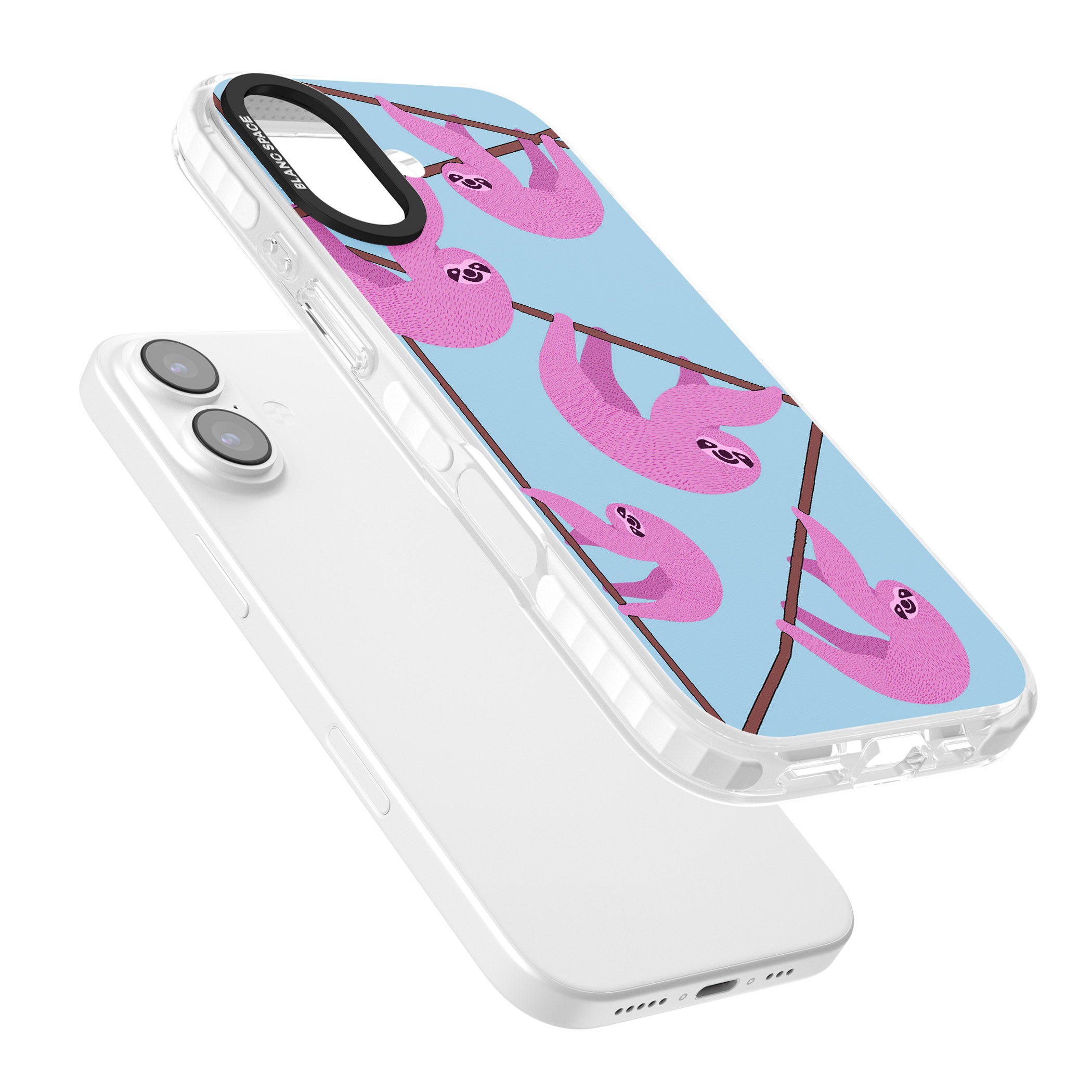 Pink Sloth iPhone 17 Impact Pro Clear Phone Case Colours