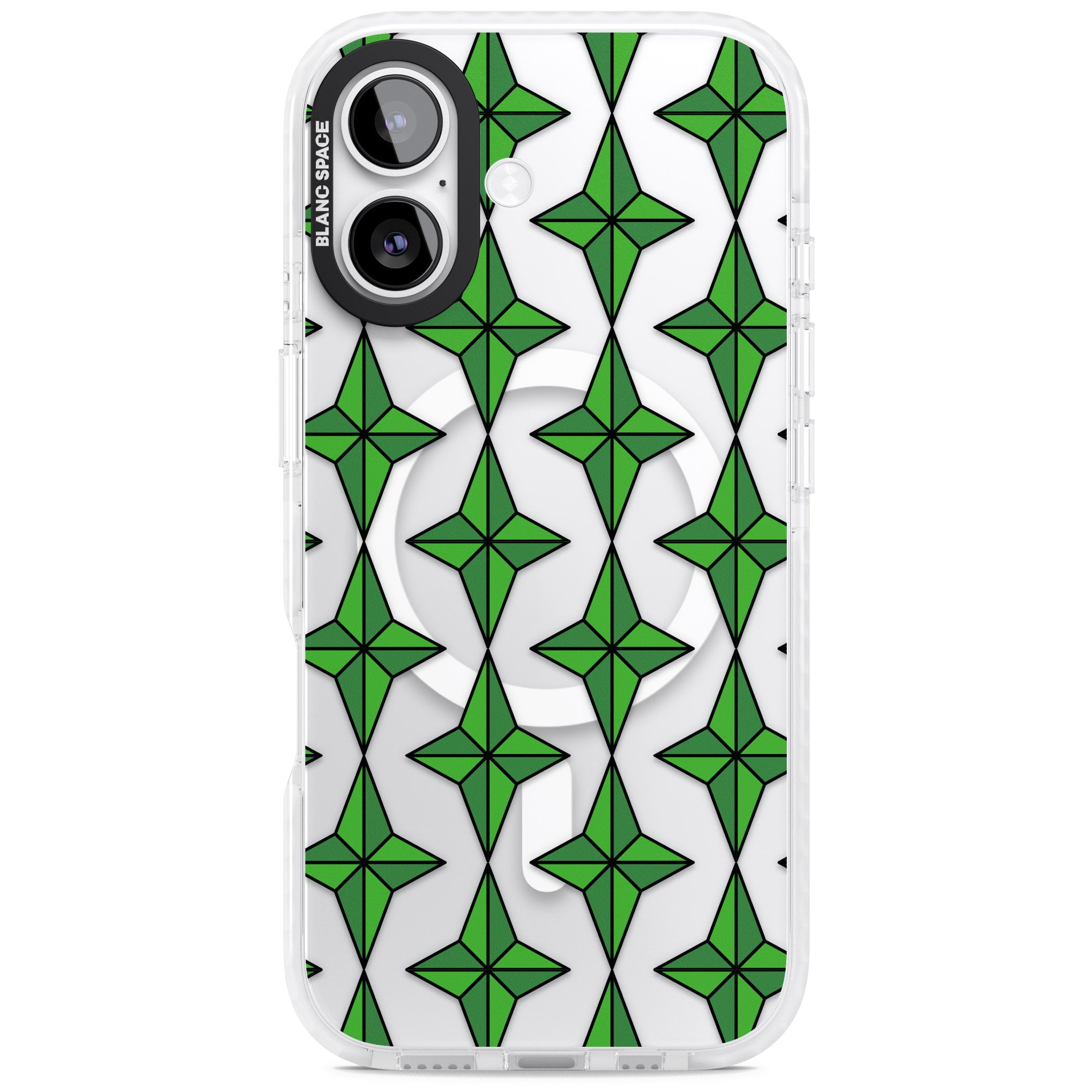 Emerald Stars Pattern (Clear) iPhone 17 Impact Pro Clear Phone Case