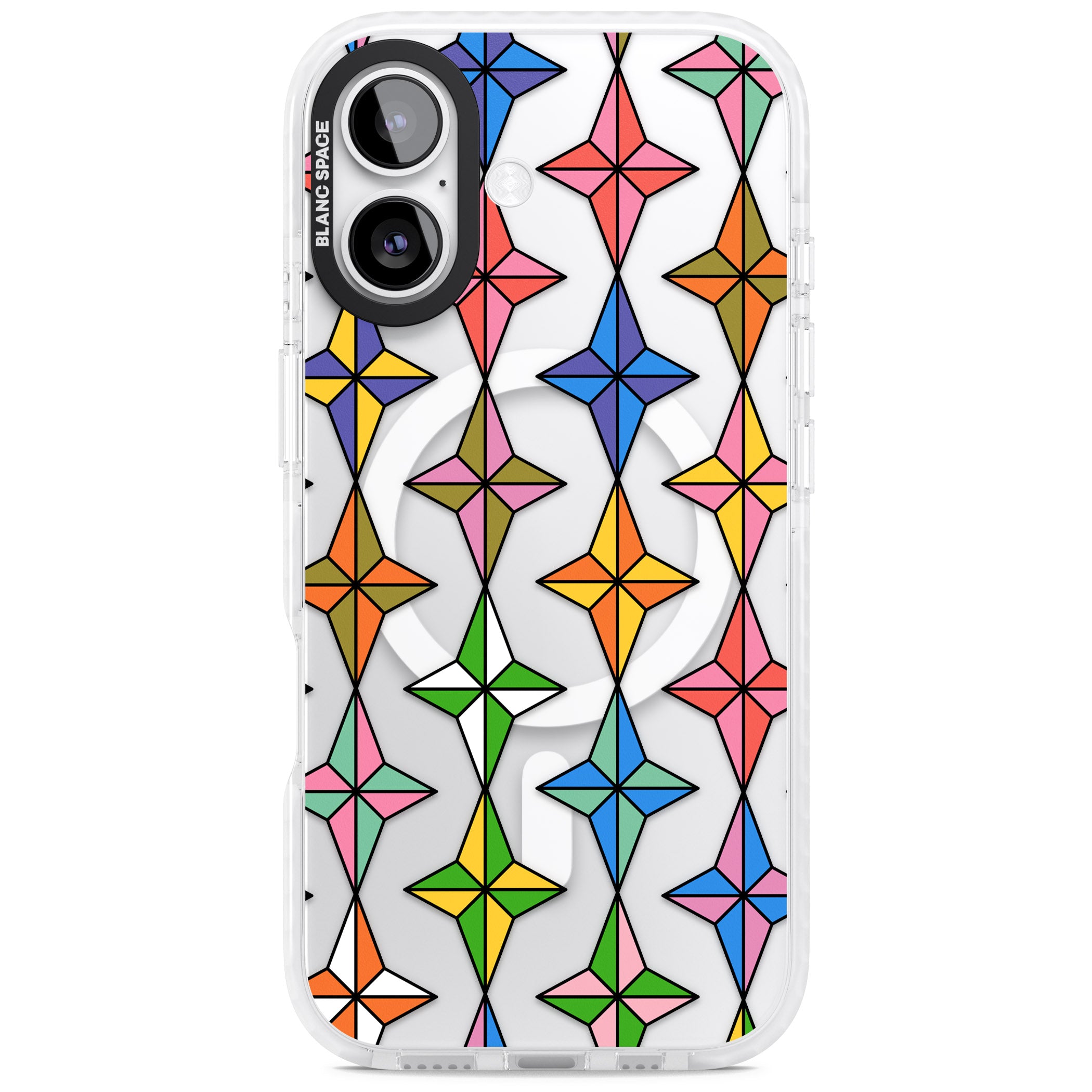 Multi Colour Stars Pattern iPhone 17 Impact Pro Clear Phone Case
