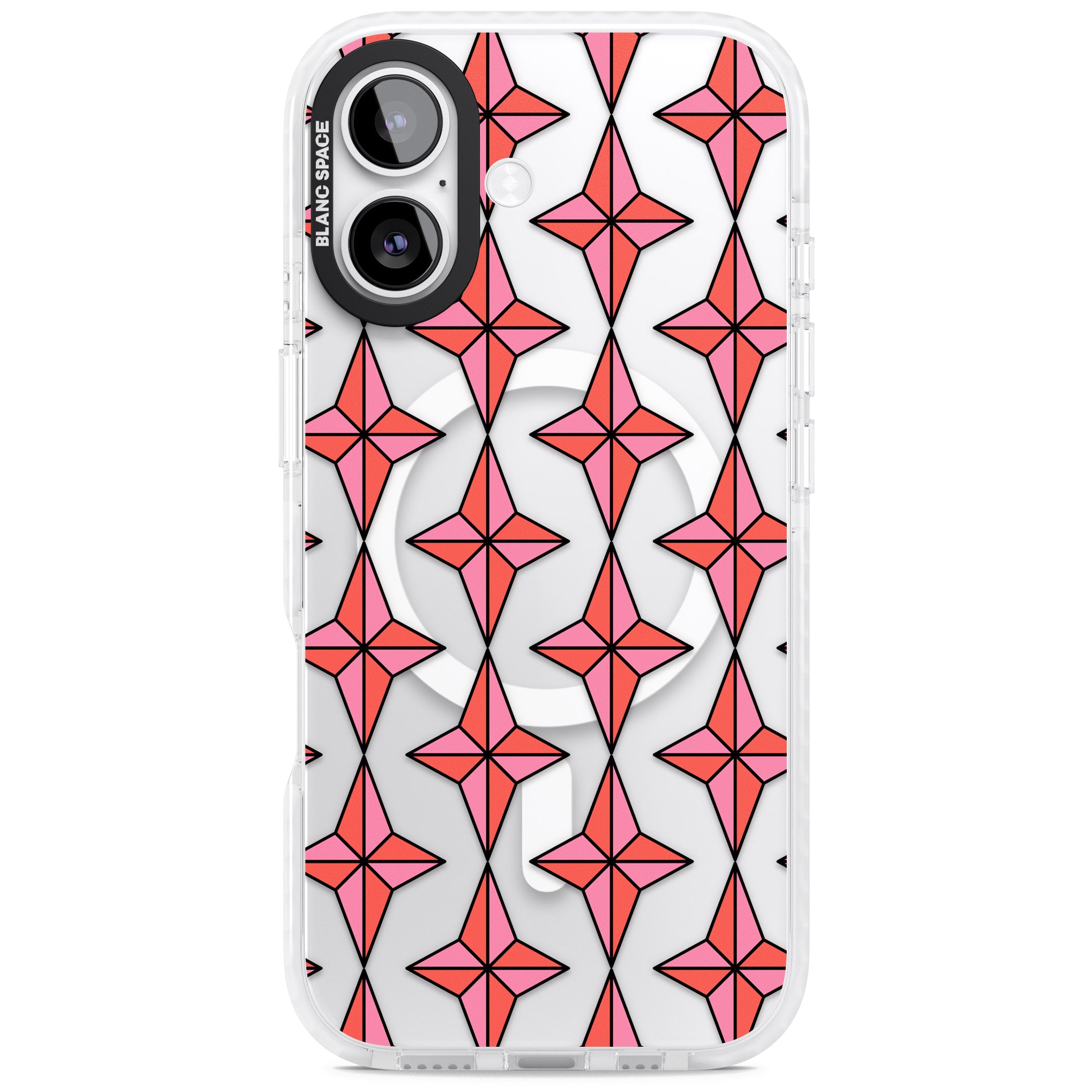 Rose Stars Pattern (Clear) iPhone 17 Impact Pro Clear Phone Case