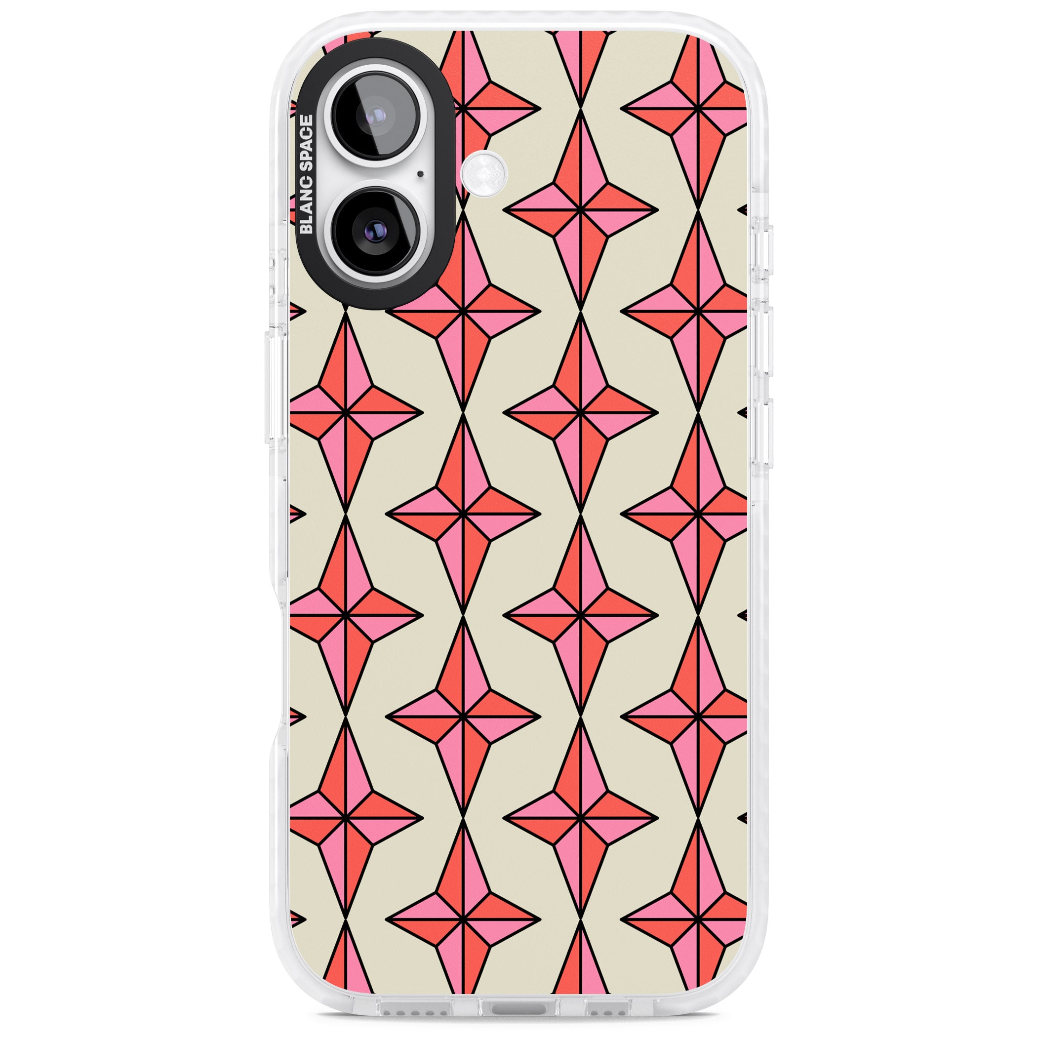 Rose Stars Pattern iPhone 17 Impact Pro Clear Phone Case