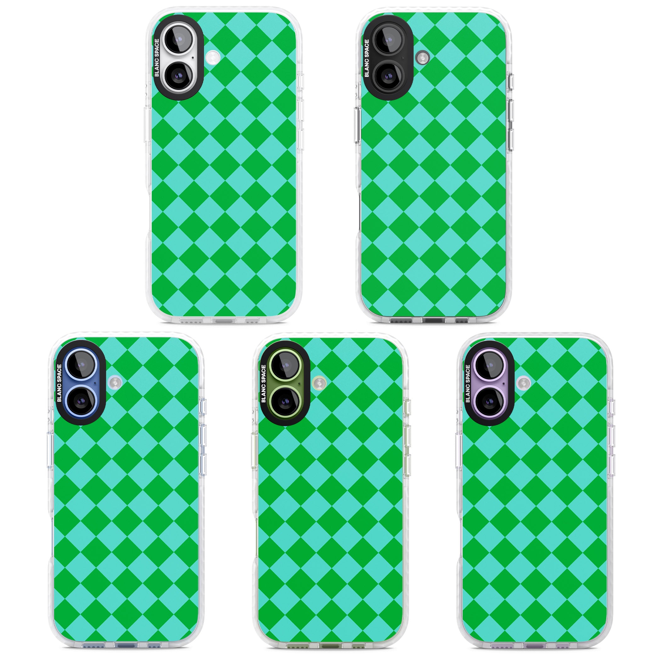 Retro Green Diamond Plaid iPhone 17 Impact Pro Clear Phone Case APT Impact Protection