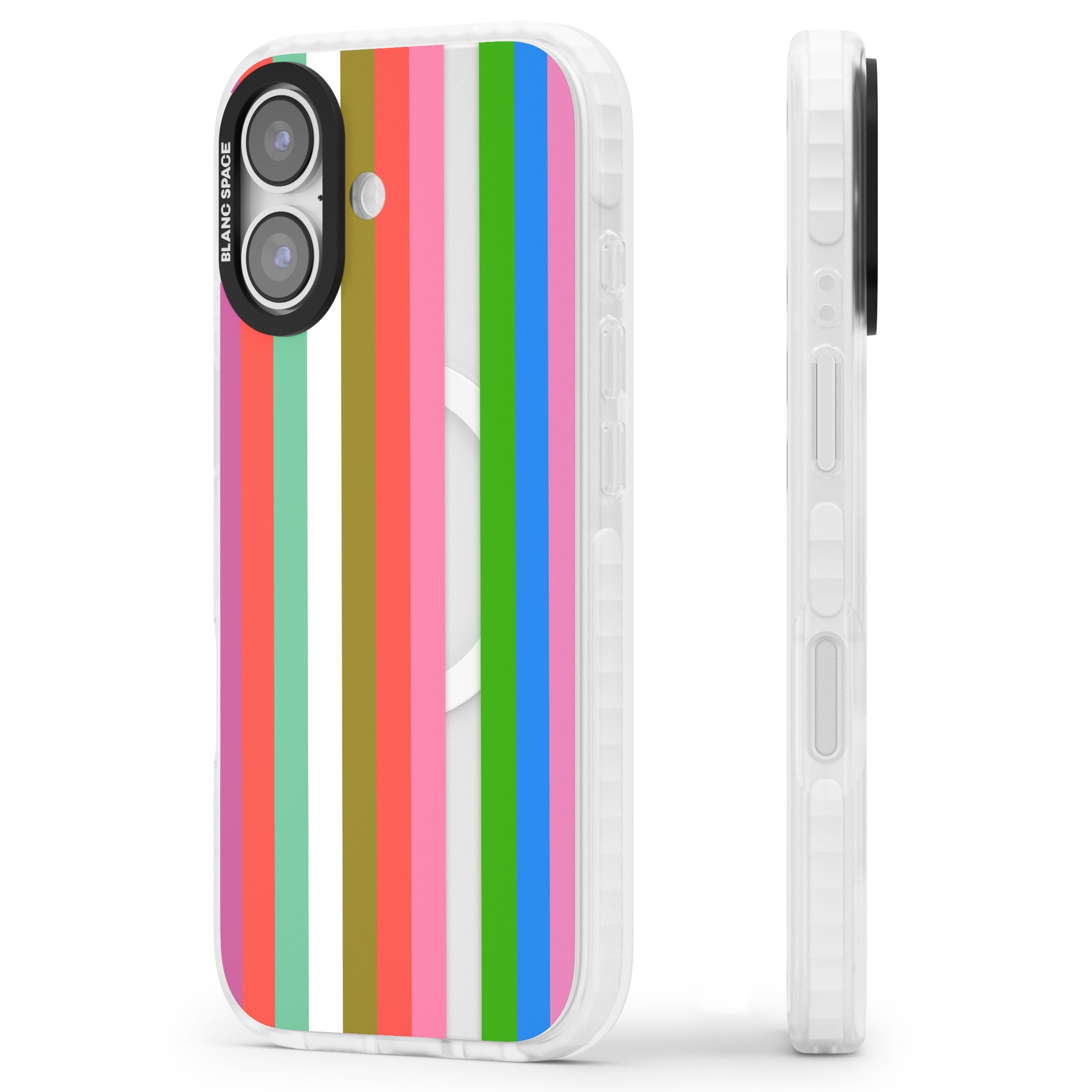 Vibrant Stripes iPhone 17 Impact Pro Clear Phone Case Side Profile