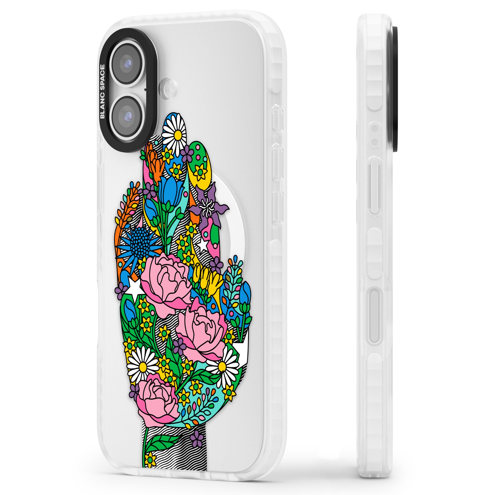Garden Touch iPhone 17 Impact Pro Clear Phone Case Side Profile