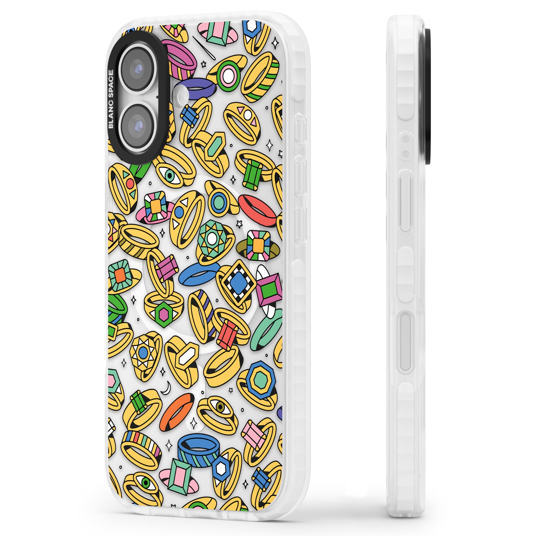 Gemstone Glitz iPhone 17 Impact Pro Clear Phone Case Side Profile