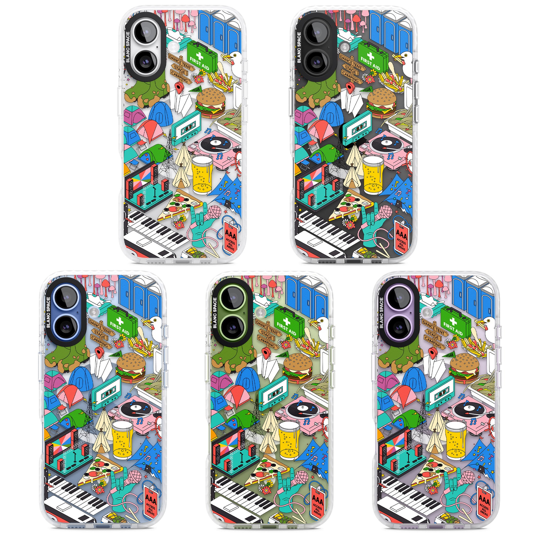 Festival Frenzy iPhone 17 Impact Pro Clear Phone Case APT Impact Protection