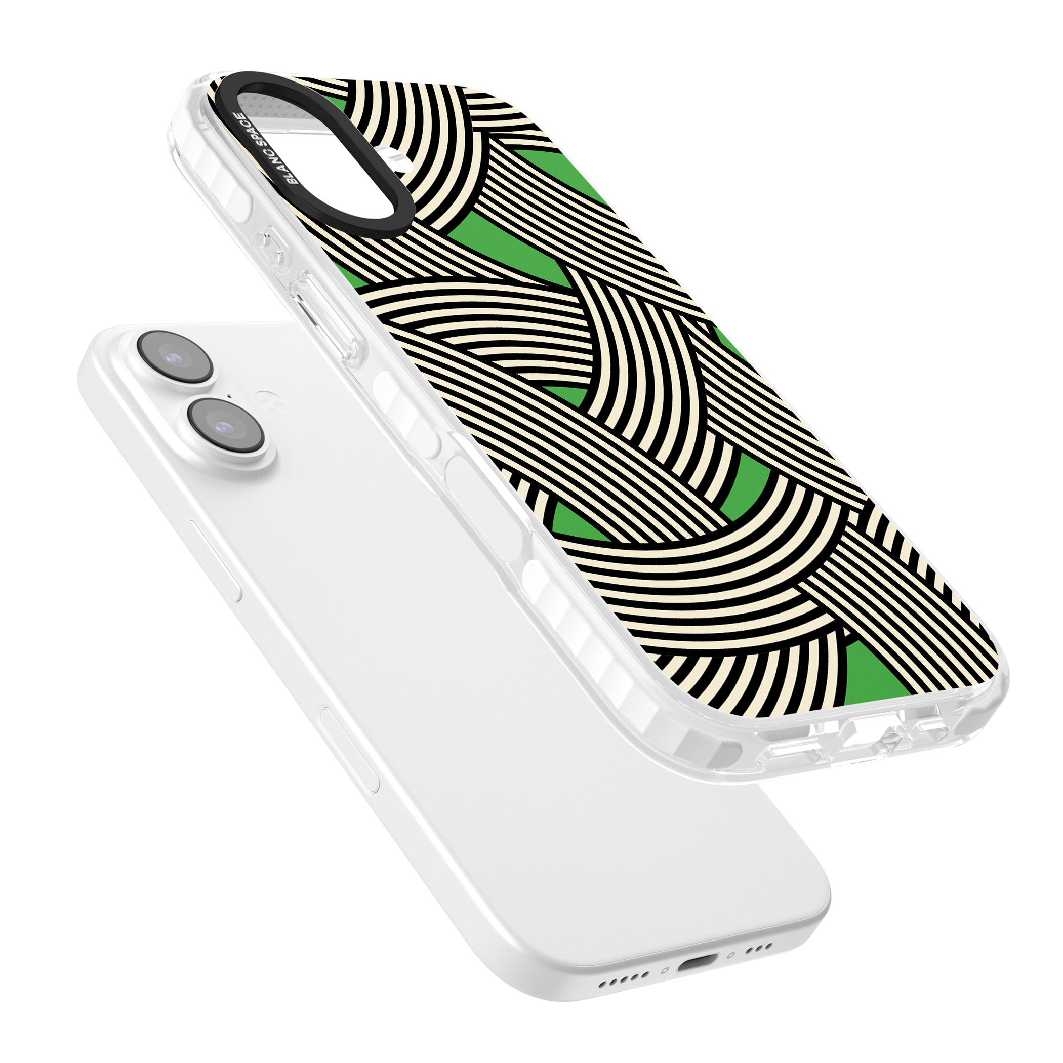 Green Optic Waves iPhone 17 Impact Pro Clear Phone Case Colours