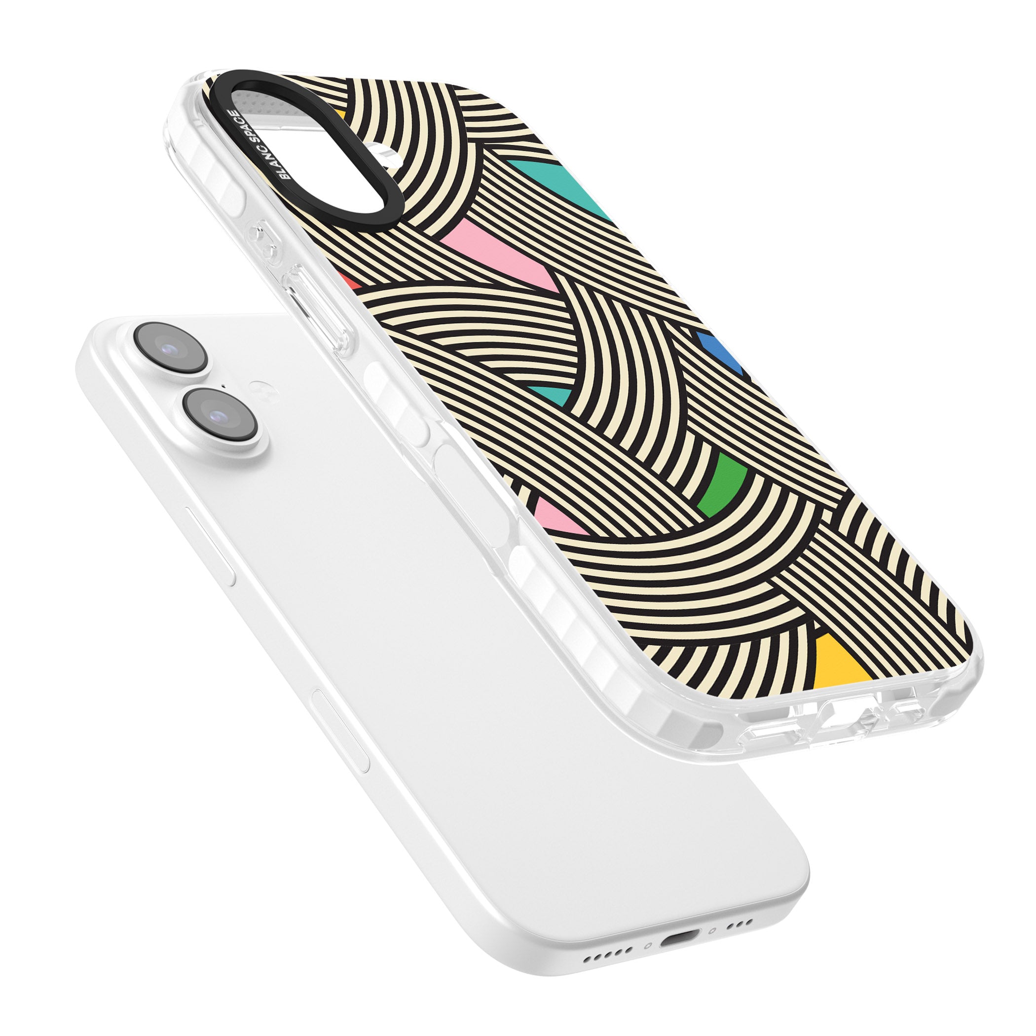 Multicolour Optic Waves iPhone 17 Impact Pro Clear Phone Case Colours
