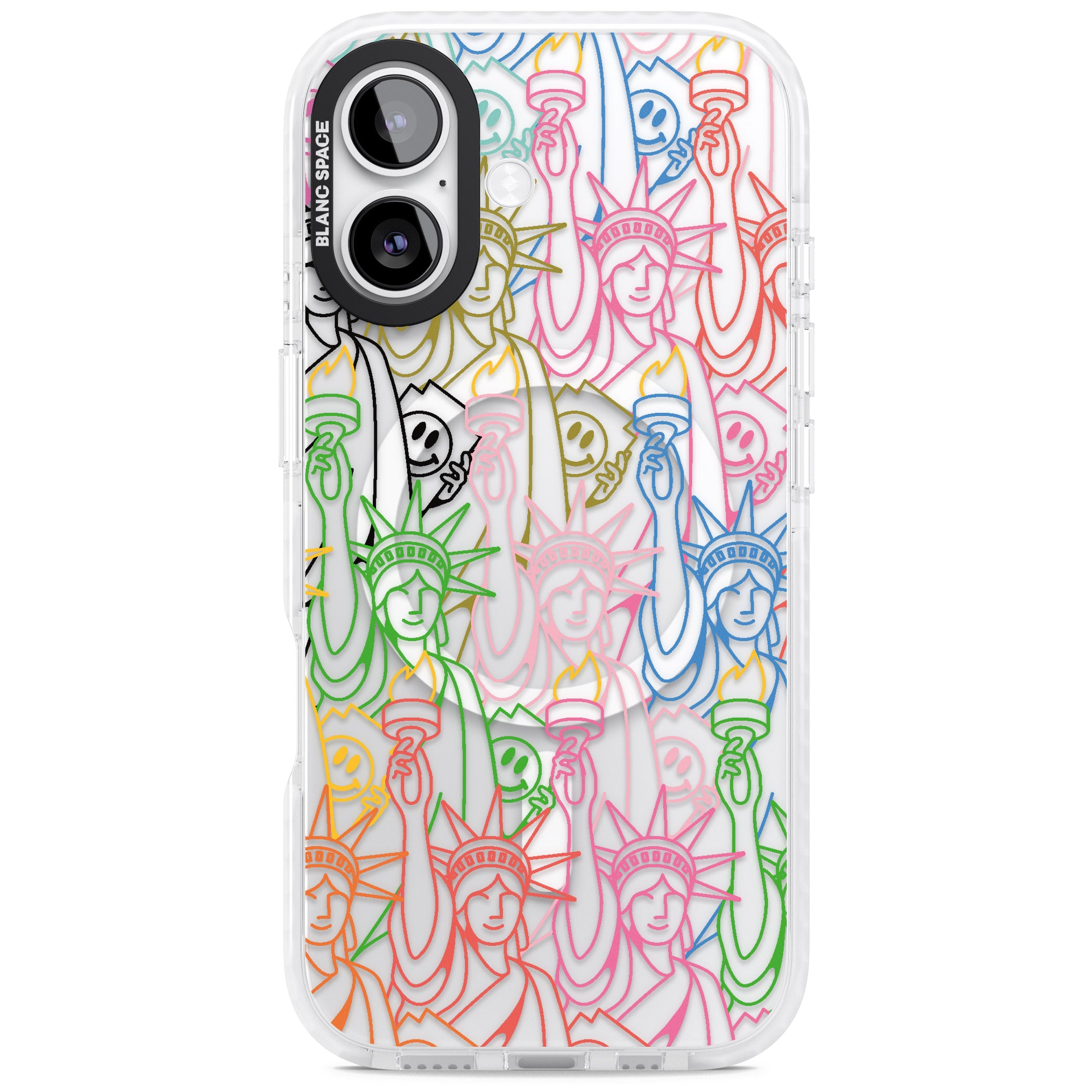 Multicolour Liberty Line Pattern iPhone 17 Impact Pro Clear Phone Case