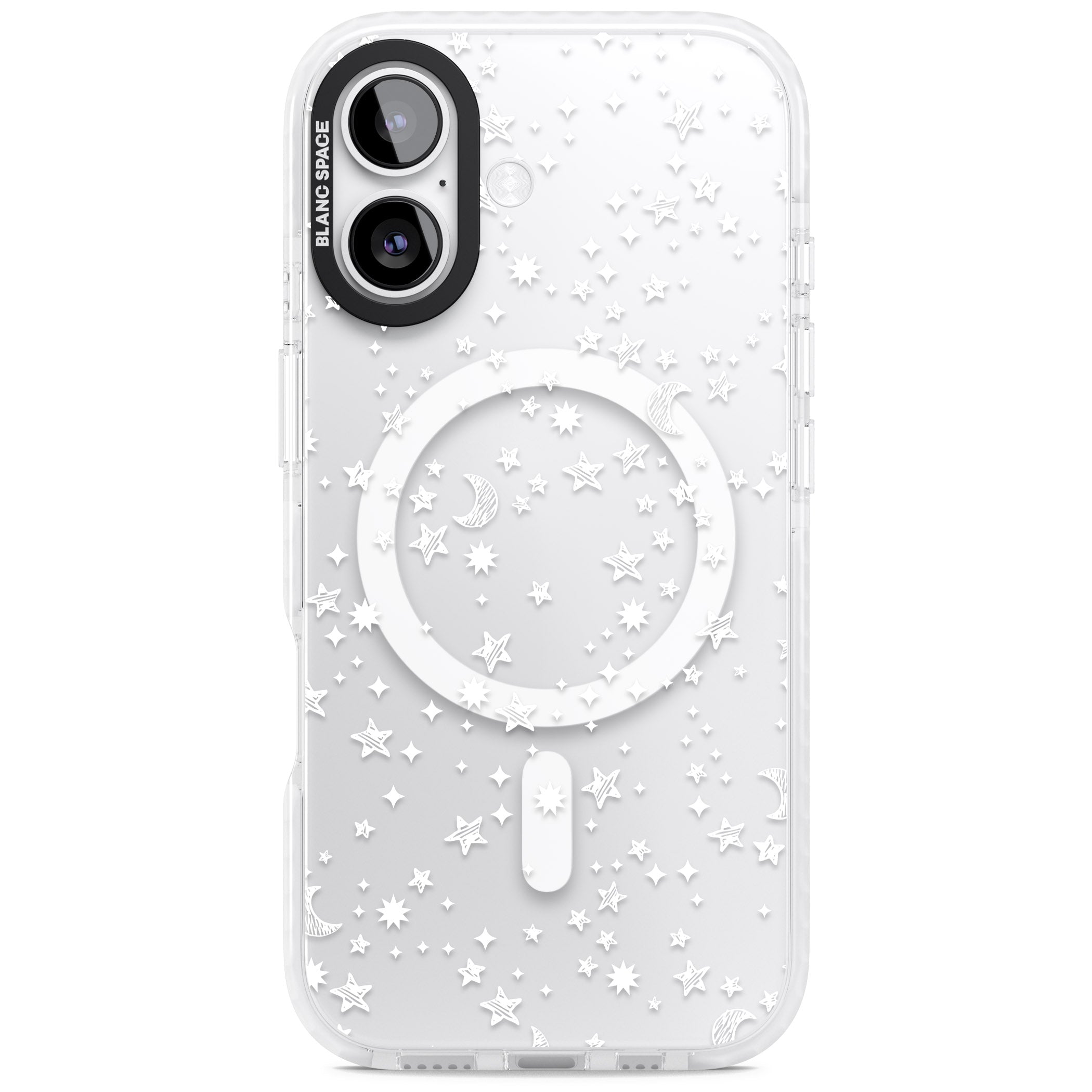 White Cosmic Galaxy Pattern iPhone 17 Impact Pro Clear Phone Case