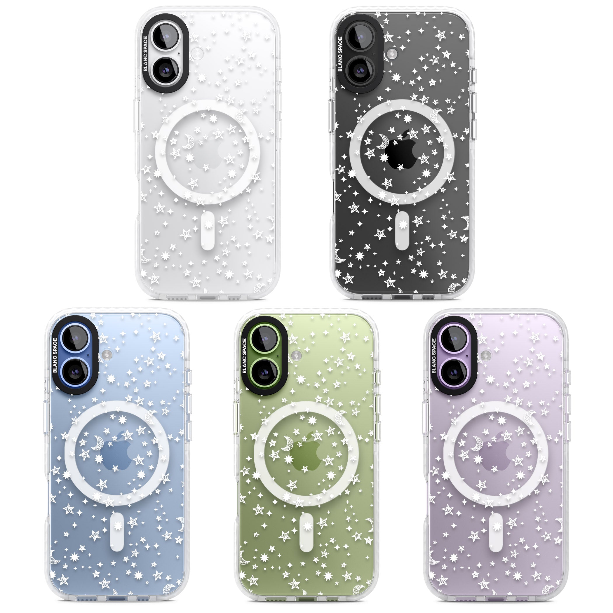 White Cosmic Galaxy Pattern iPhone 17 Impact Pro Clear Phone Case APT Impact Protection