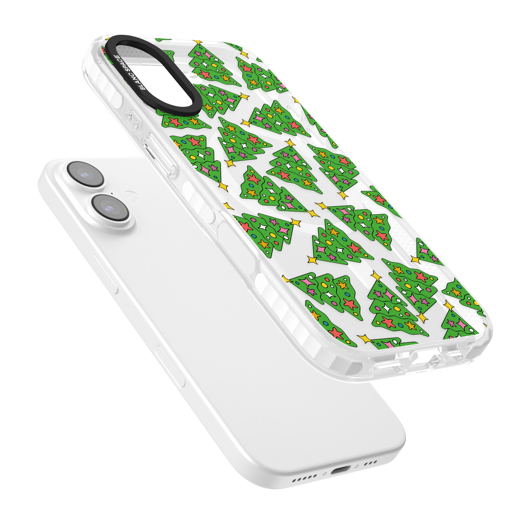 Christmas Tree Pattern iPhone 17 Impact Pro Clear Phone Case Colours