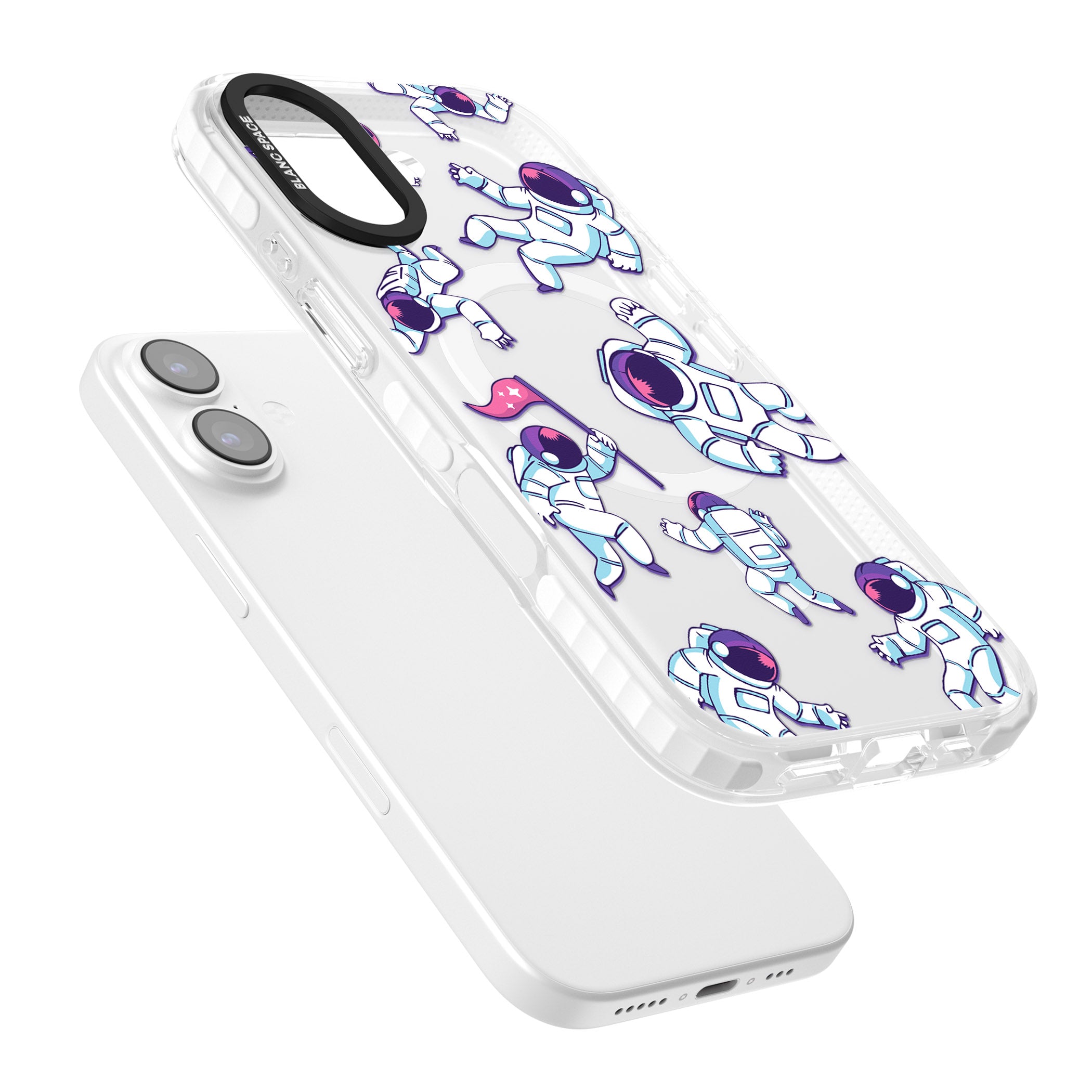 Astronaut Pattern iPhone 17 Impact Pro Clear Phone Case Colours