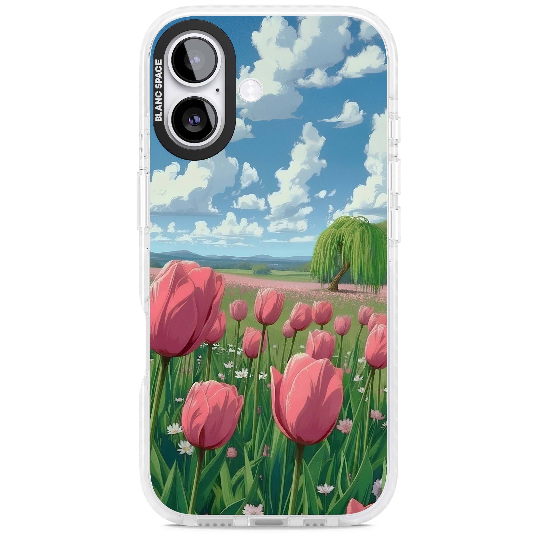 Willow By The Pink Tulips floral iPhone case | Impact Magsafe case for iPhone 17