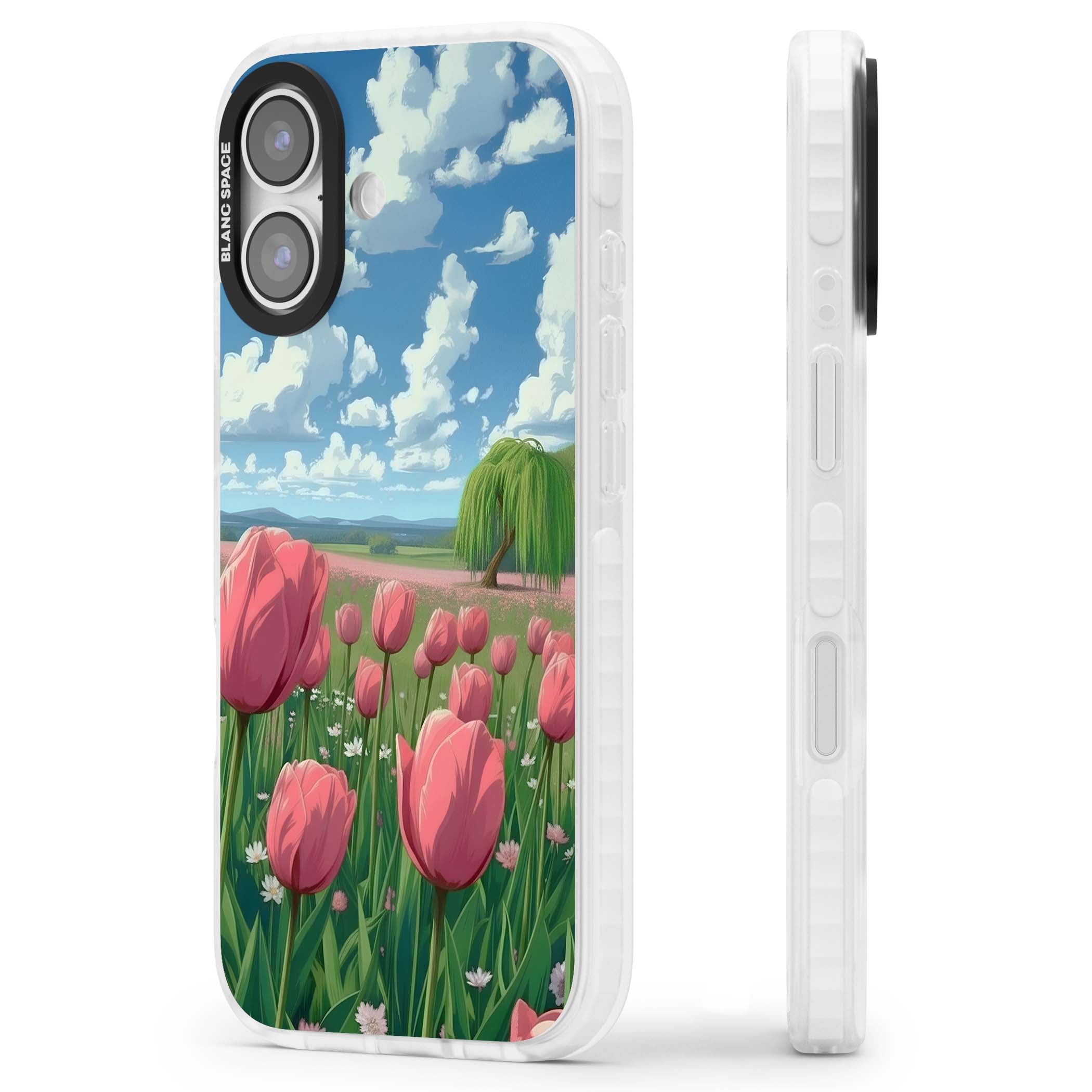 Willow By The Pink Tulips floral iPhone case | Impact Magsafe case for iPhone 17