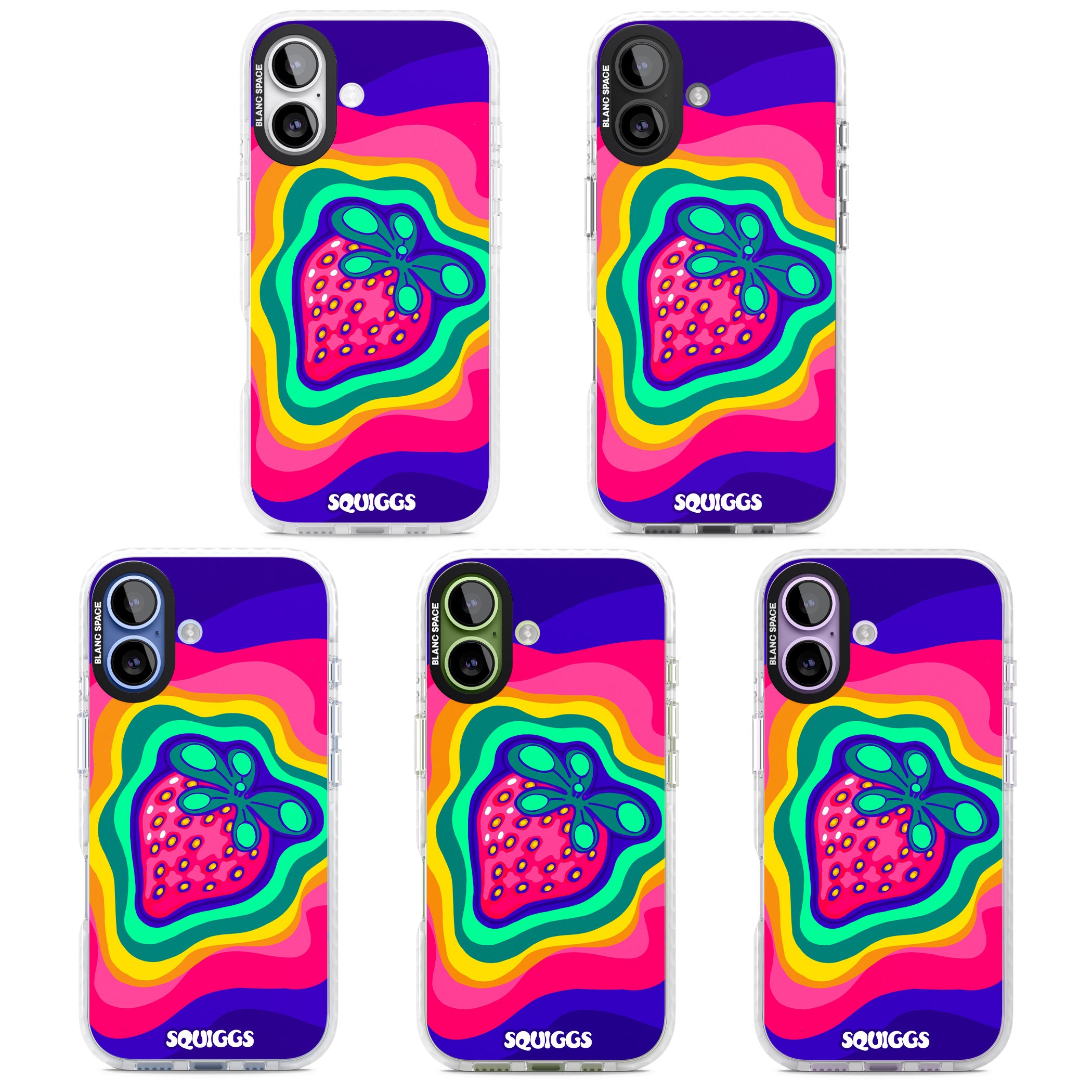 Strawberry Rainbow iPhone 17 Impact Pro Clear Phone Case APT Impact Protection