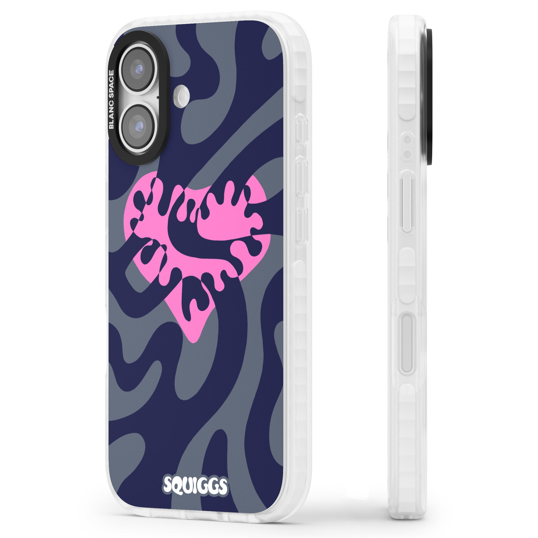 Abstract Heart iPhone 17 Impact Pro Clear Phone Case Side Profile