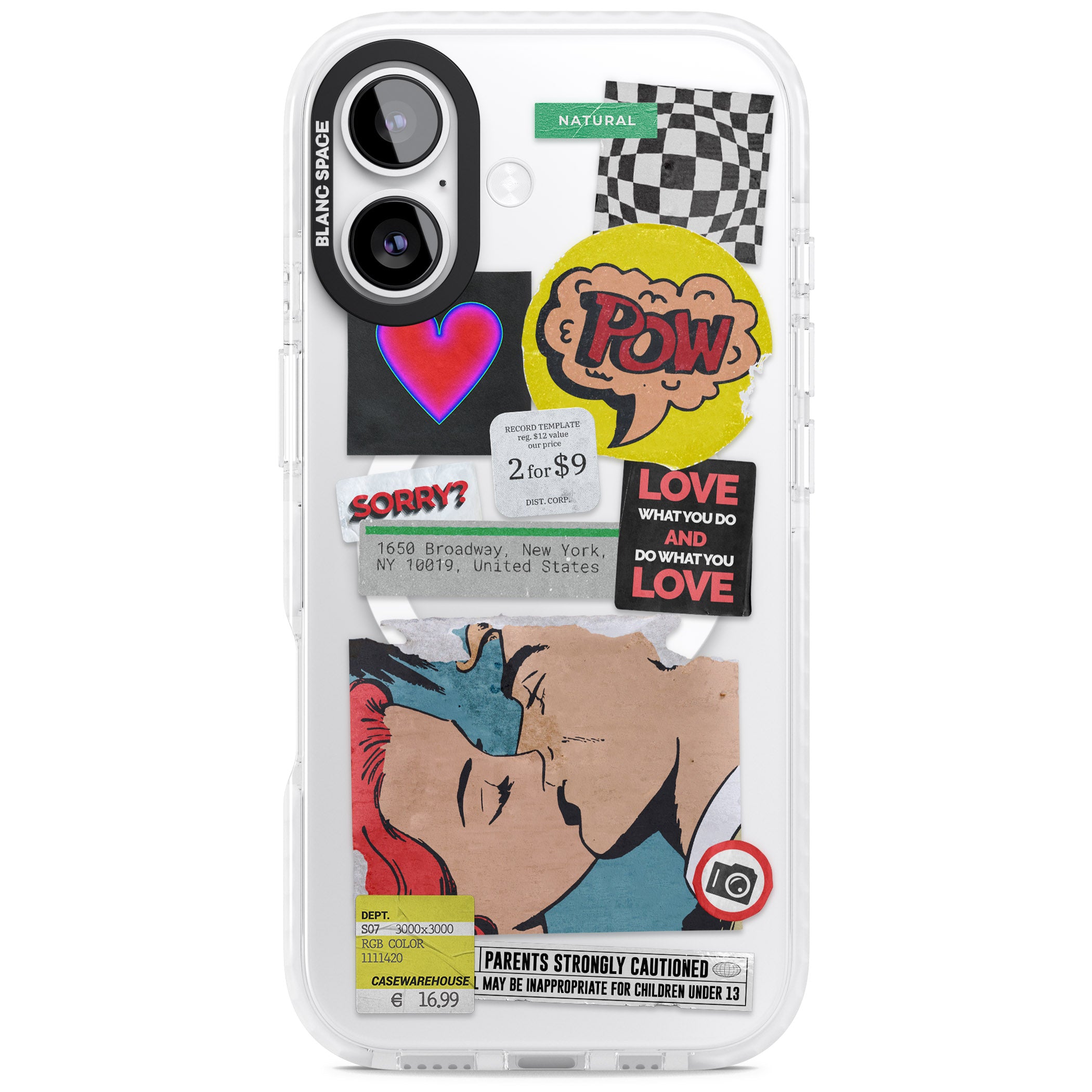 Retro Sticker Mix iPhone 17 Impact Pro Clear Phone Case