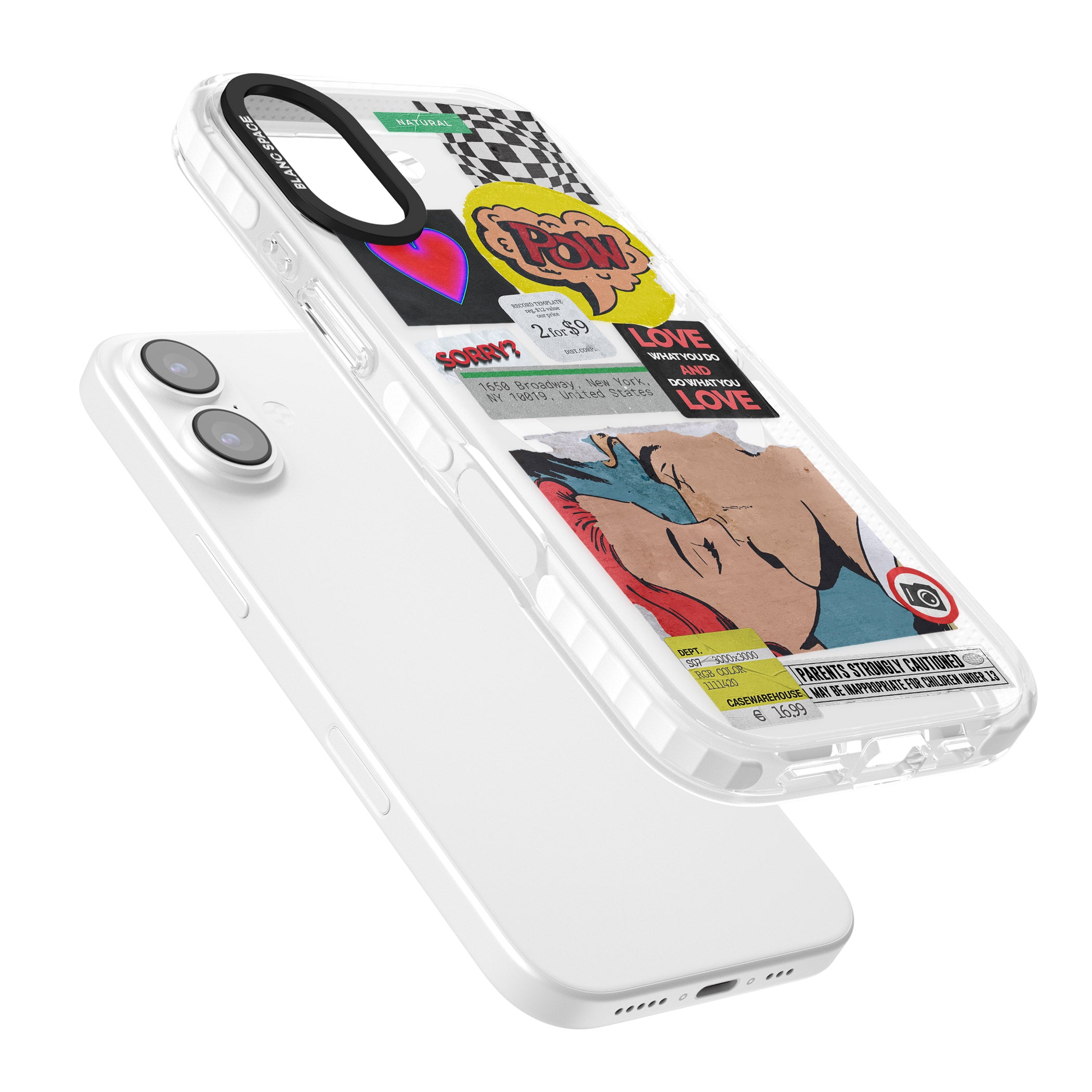 Retro Sticker Mix iPhone 17 Impact Pro Clear Phone Case Colours