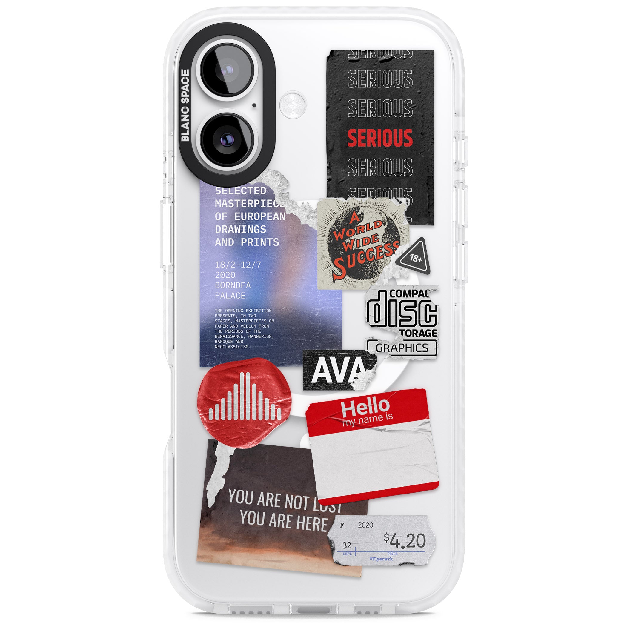 Red & Black Sticker Mix iPhone 17 Impact Pro Clear Phone Case