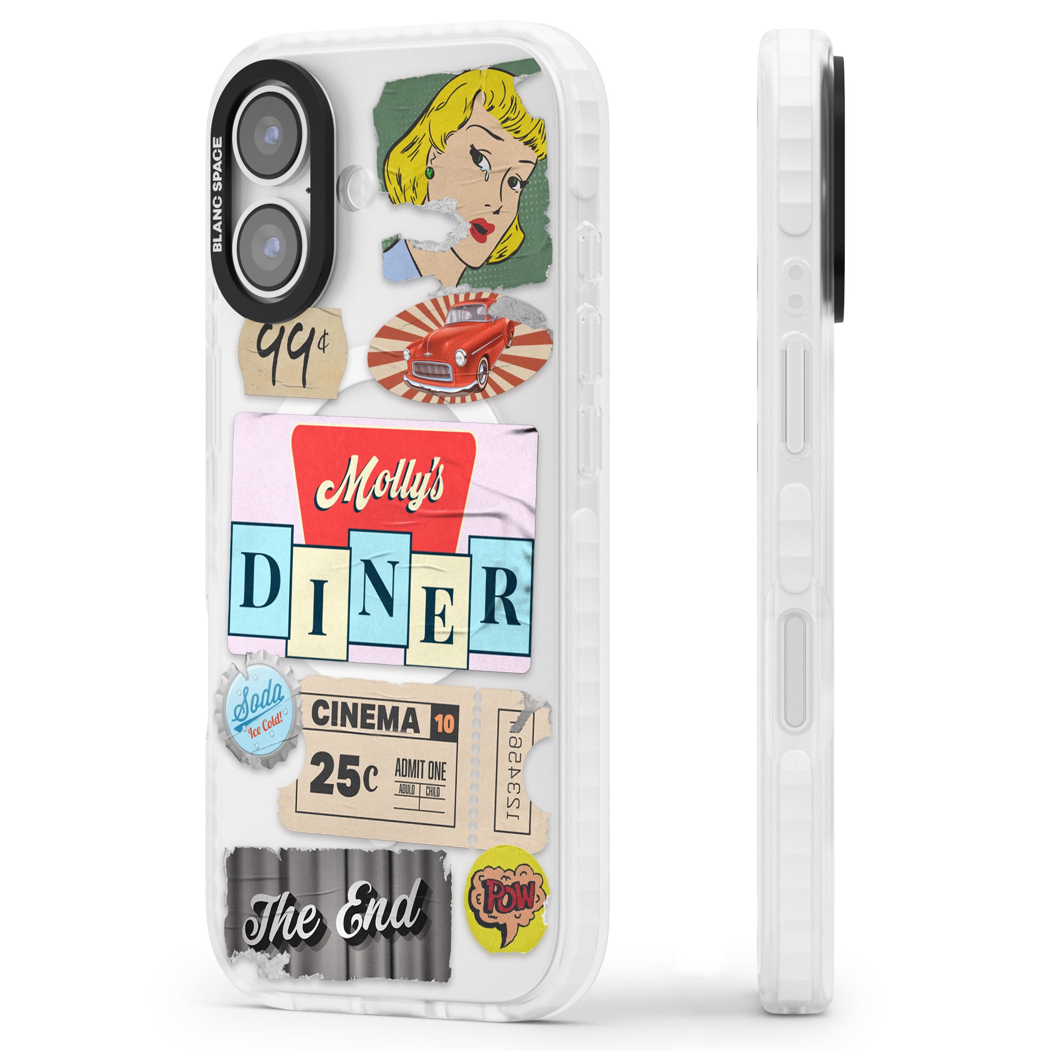 Nifty Fifties Swing iPhone 17 Impact Pro Clear Phone Case Side Profile