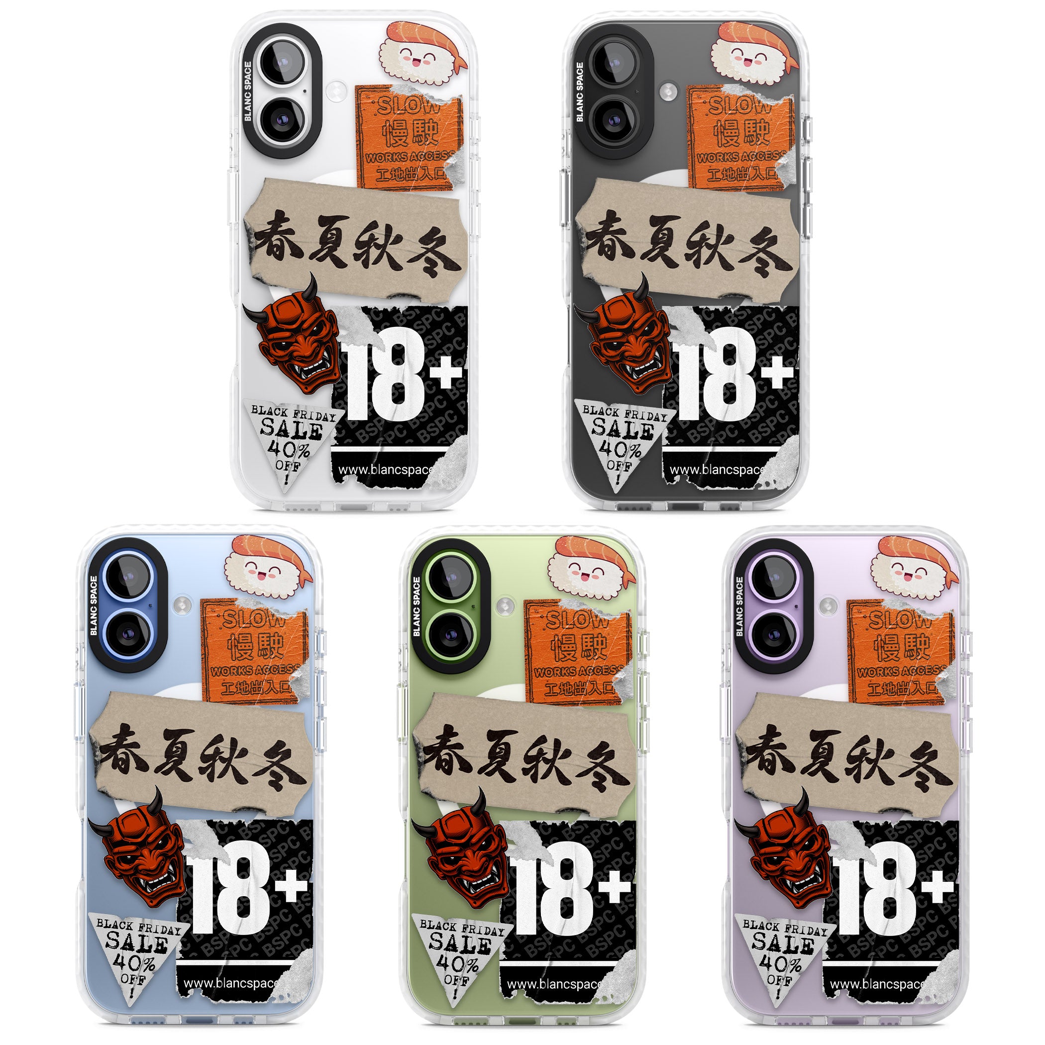 Asian Sticker Mix iPhone 17 Impact Pro Clear Phone Case APT Impact Protection