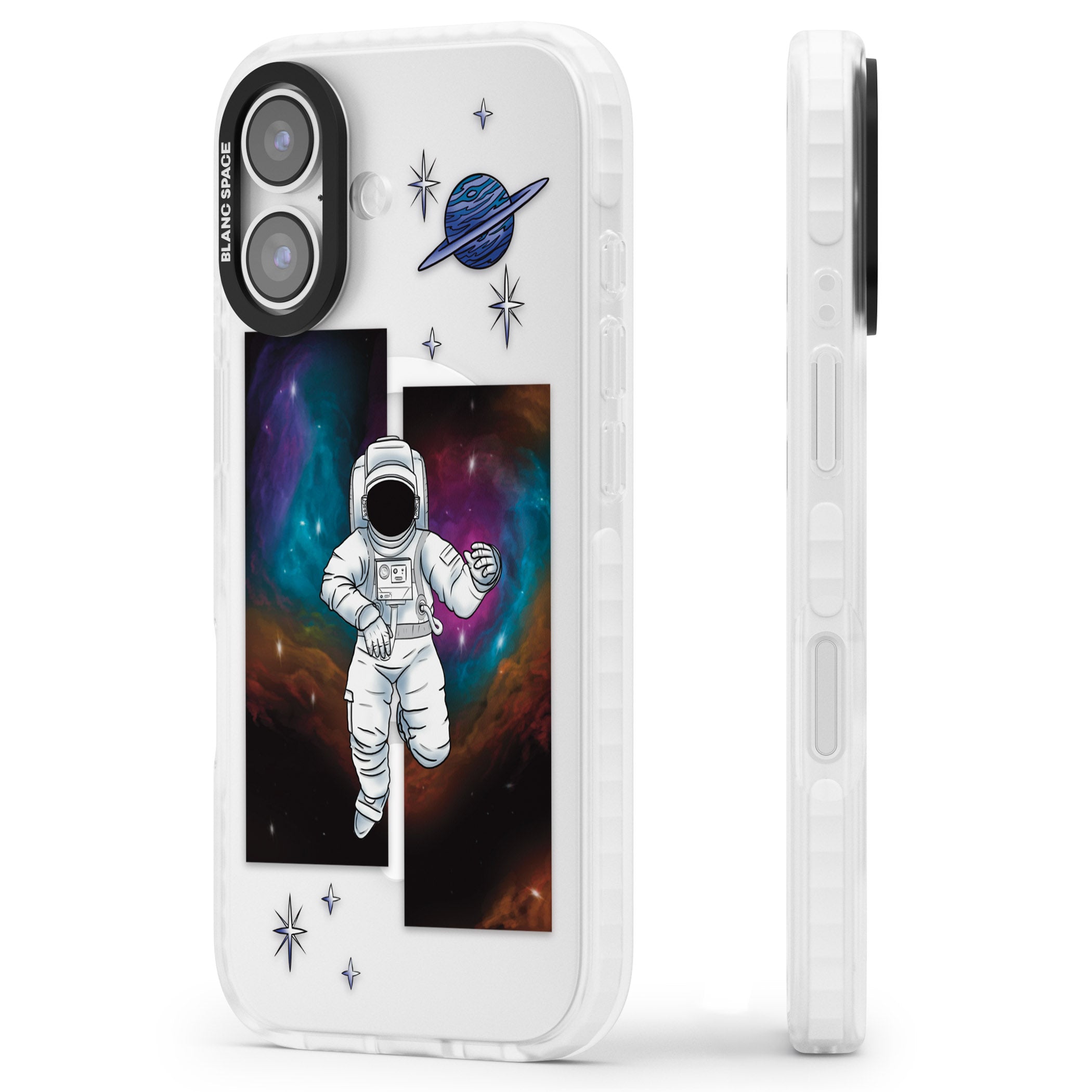 Escape The Nebula iPhone 17 Impact Pro Clear Phone Case Side Profile